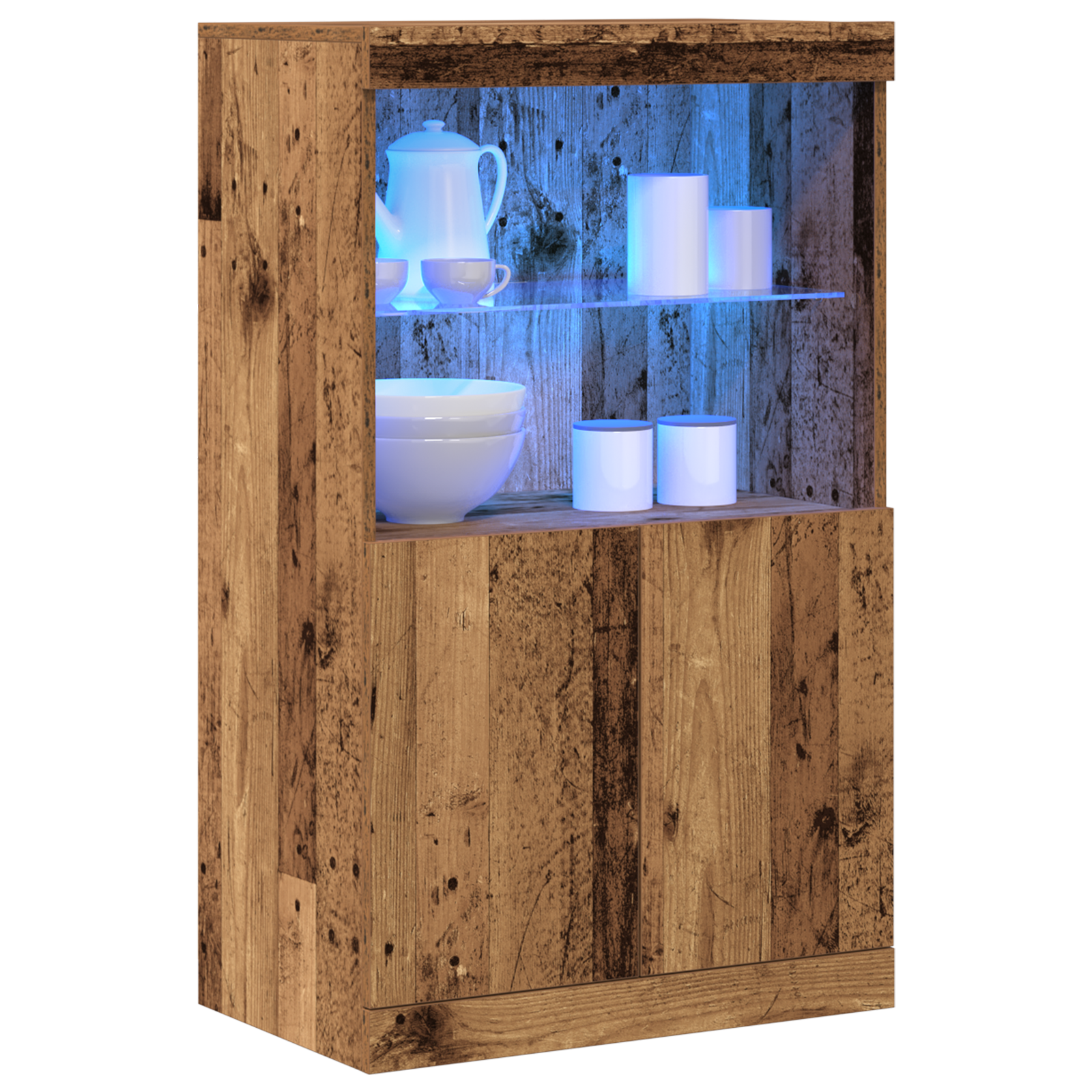 Sideboard with LED Lights Old Wood 60x37x100 cm - Image 3