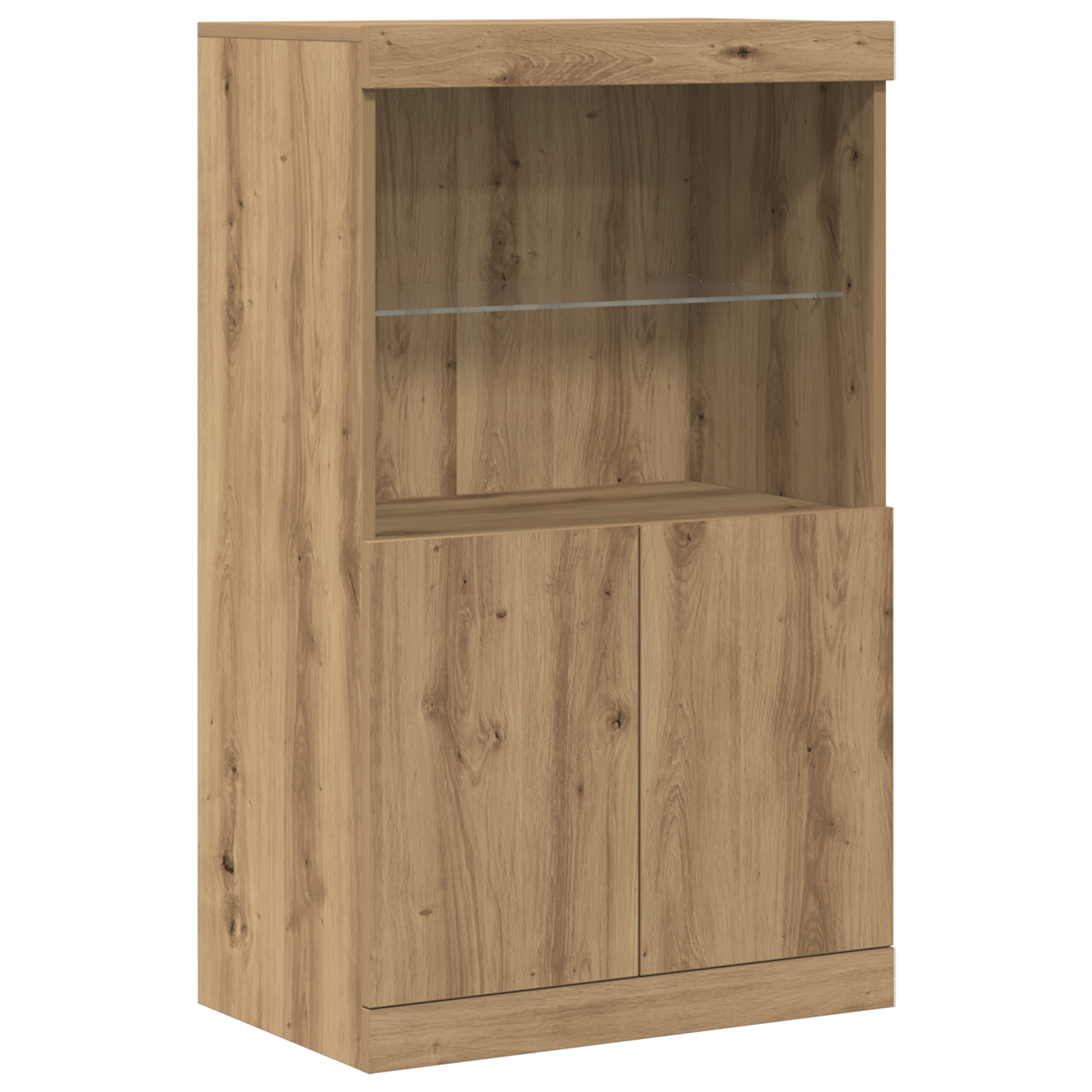 Sideboard with LED Lights Artisan Oak 60x37x100 cm - Image 2