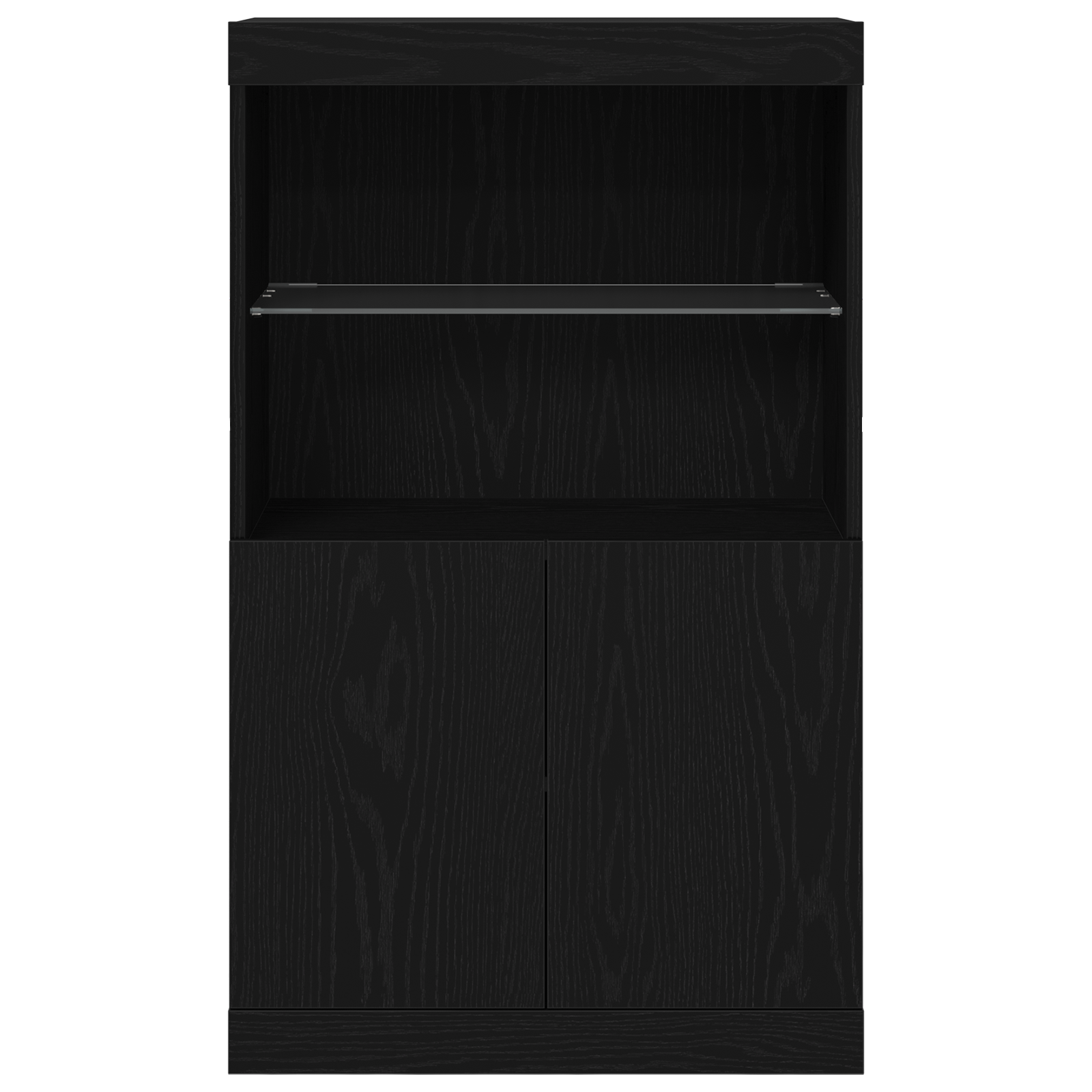 Sideboard with LED Lights Black Oak 60x37x100 cm - Image 6