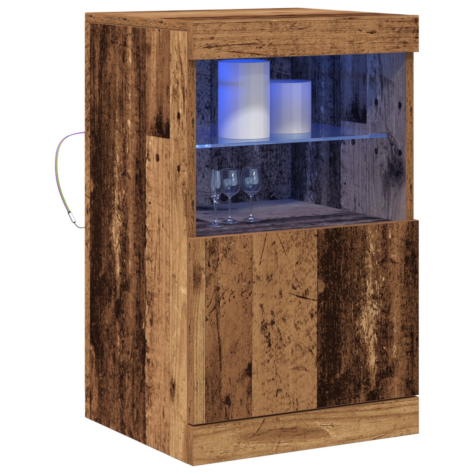 Sideboard with LED Lights Old Wood 41x37x67 cm - Image 3
