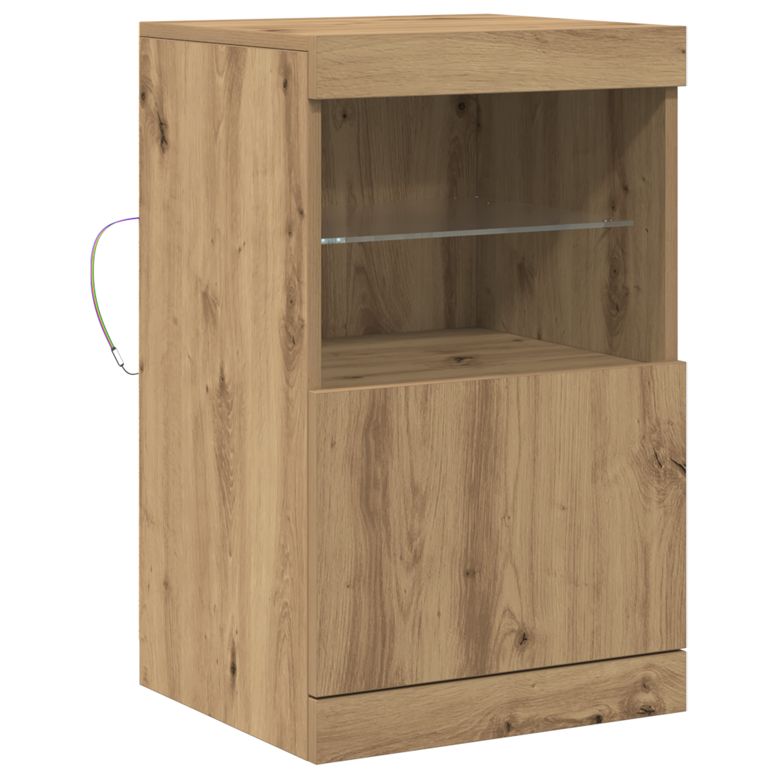 Sideboard with LED Lights Artisan Oak 41x37x67 cm - Image 2