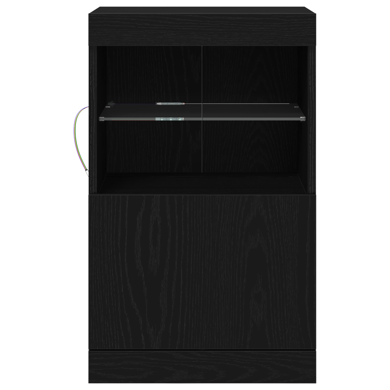 Sideboard with LED Lights Black Oak 41x37x67 cm - Image 5