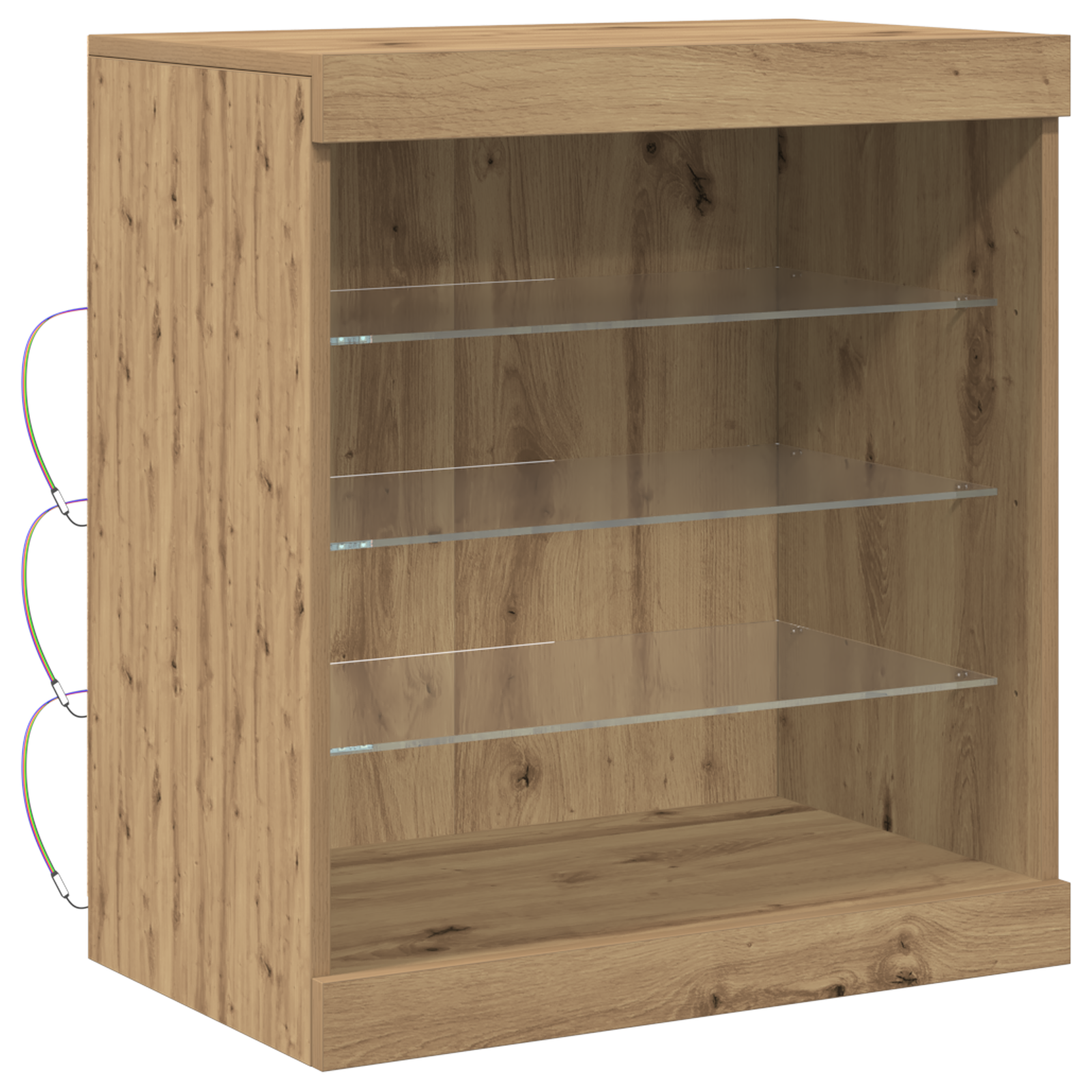 Sideboard with LED Lights Artisan Oak 60,5x37x67 cm - Image 2
