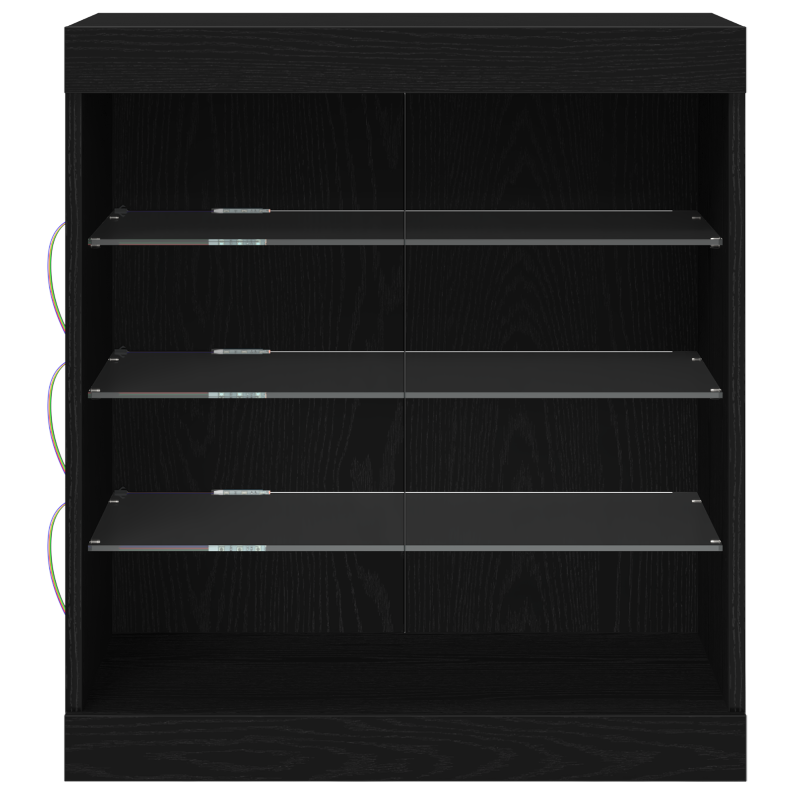 Sideboard with LED Lights Black Oak 60,5x37x67 cm - Image 5