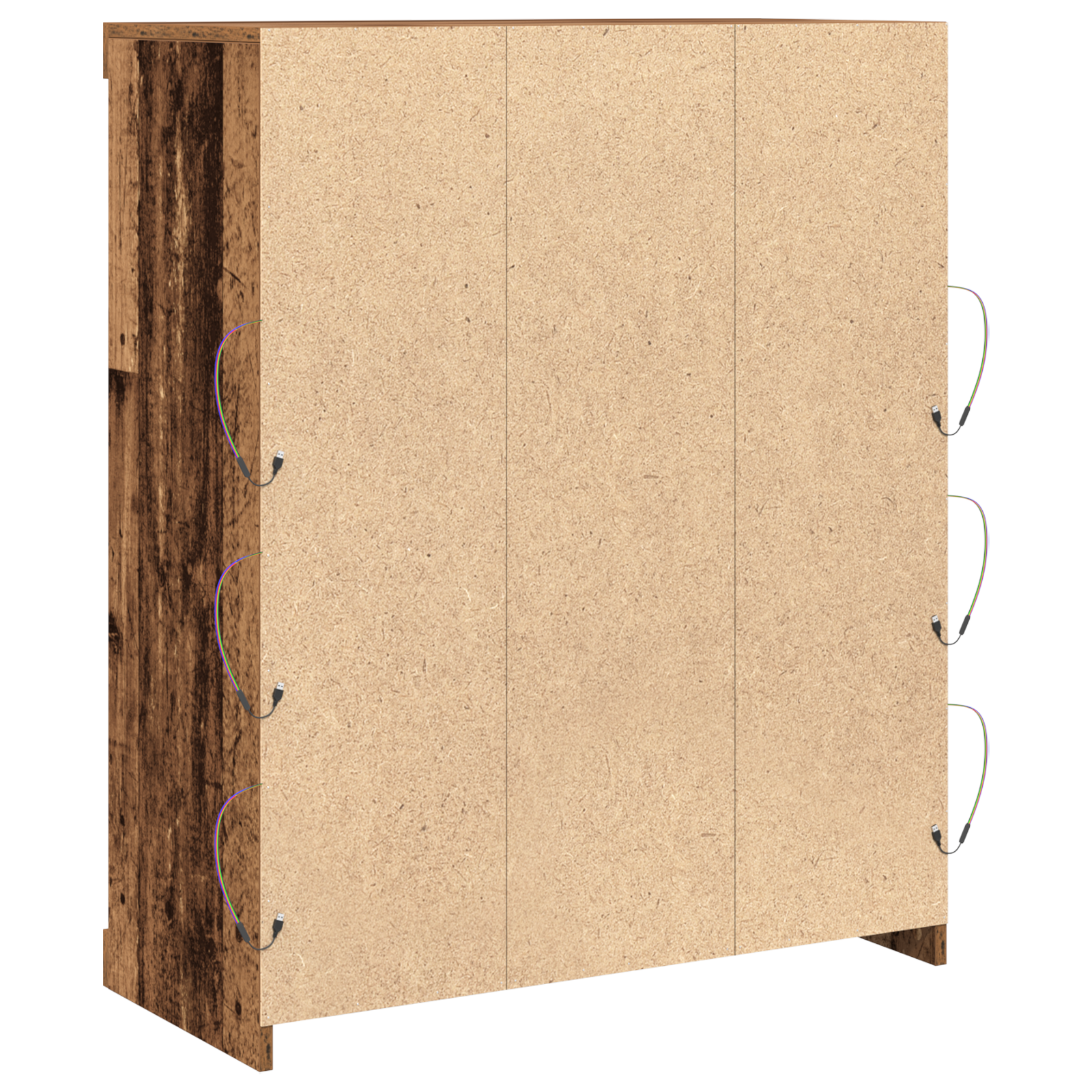 Sideboard with LED Lights Old Wood 41x37x100 cm - Image 7