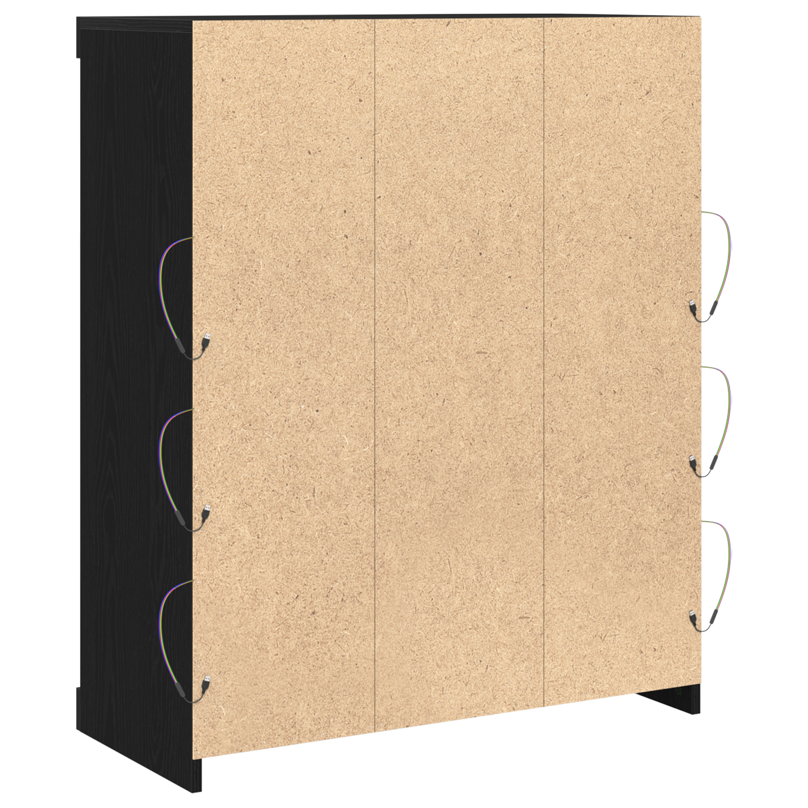 Sideboard with LED Lights Black Oak 41x37x100 cm - Image 7