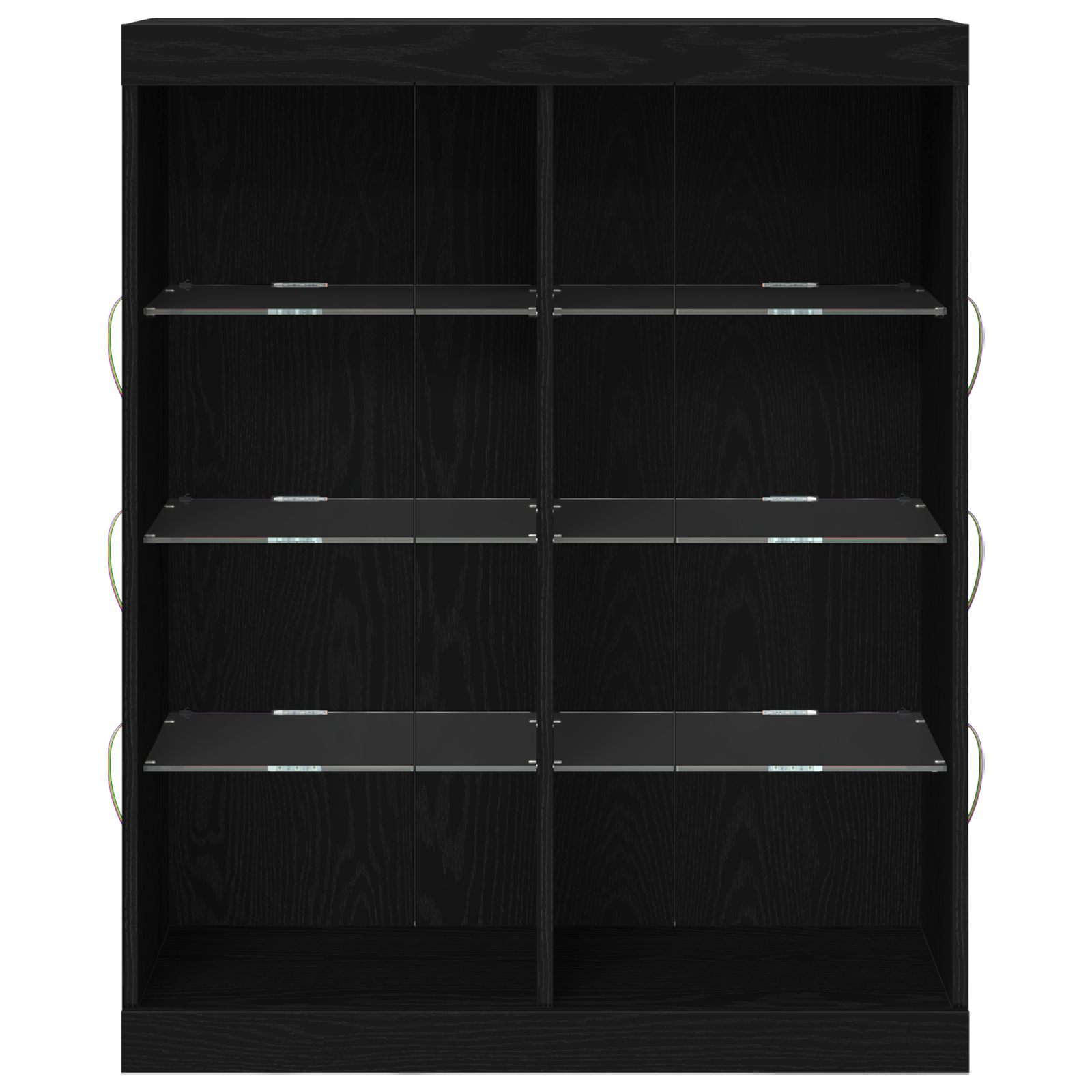 Sideboard with LED Lights Black Oak 41x37x100 cm - Image 5