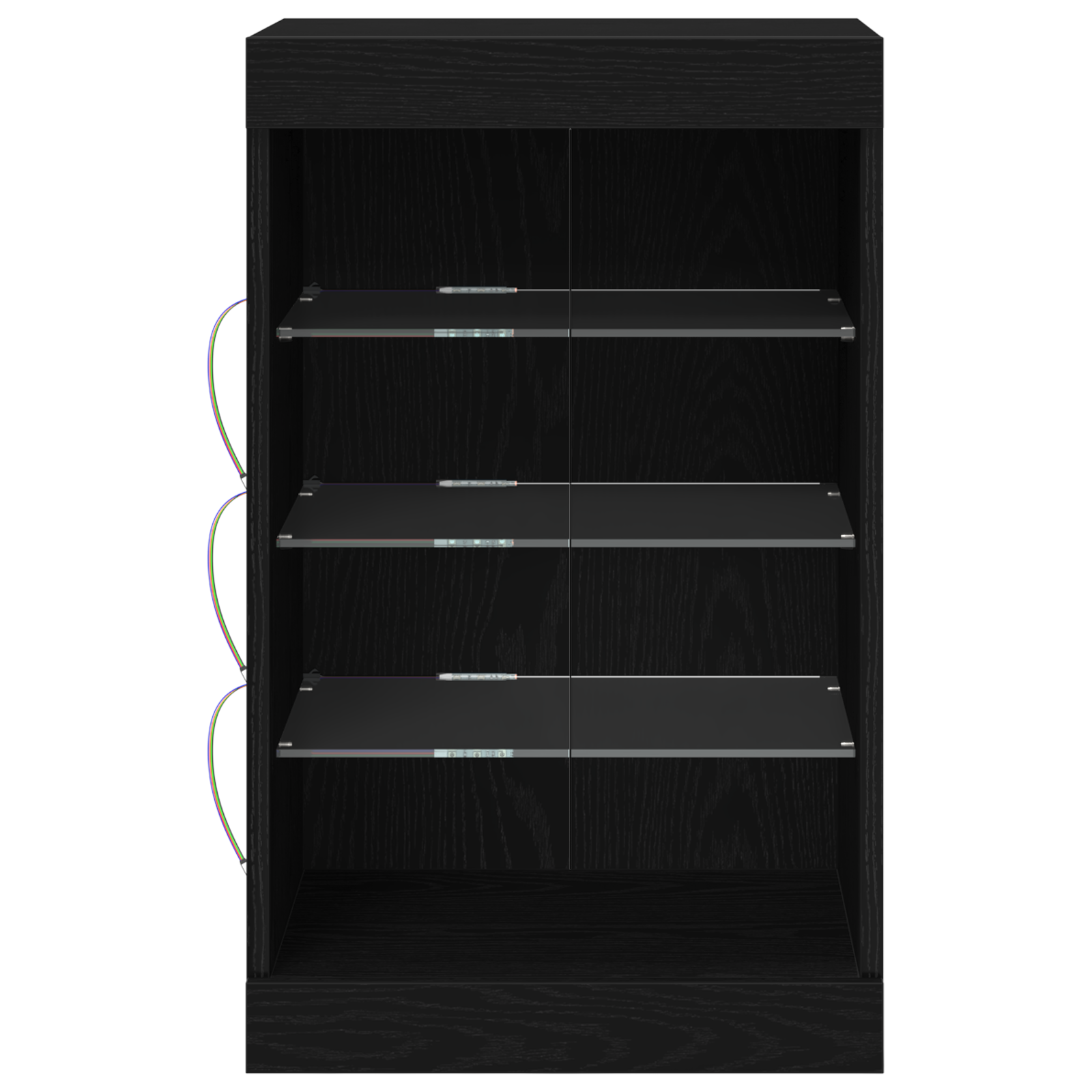 Sideboard with LED Lights Black Oak 41x37x67 cm - Image 5