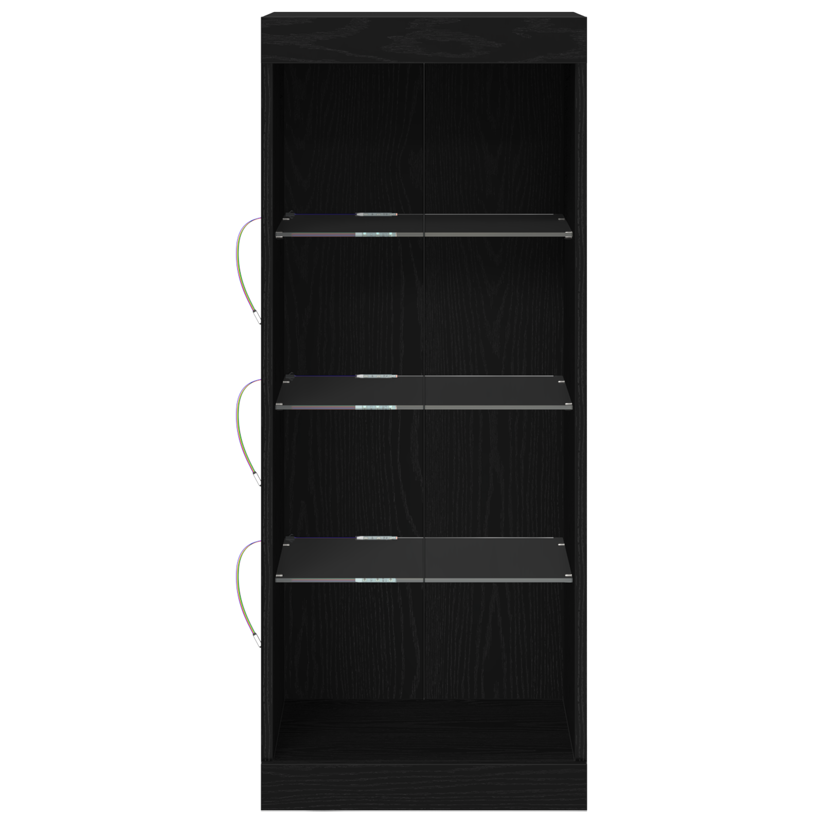 Sideboard with LED Lights Black Oak 41x37x100 cm - Image 5