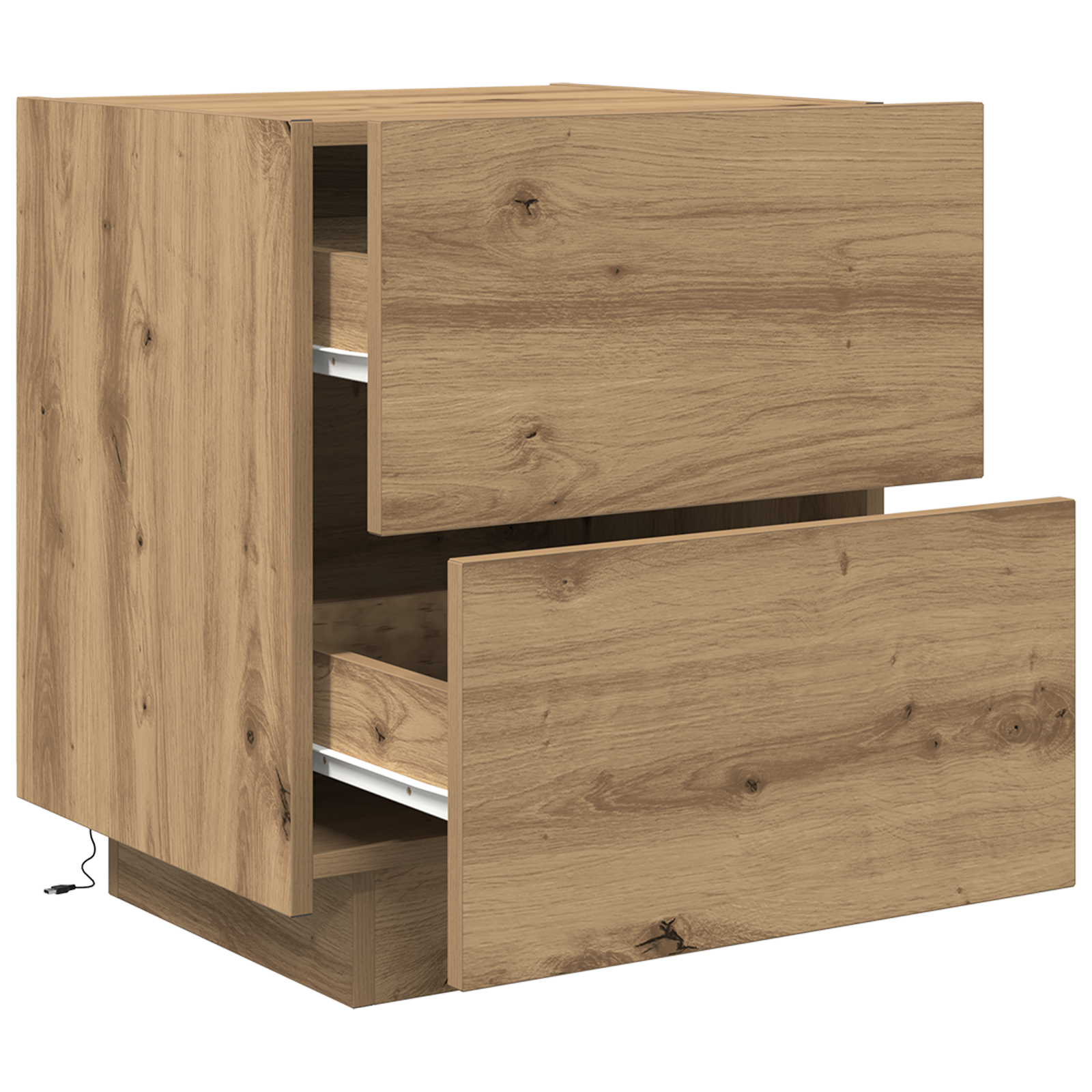 Bedside Cabinets with LED Lights 2 pcs Artisan Oak 45x40x55 cm - Image 6