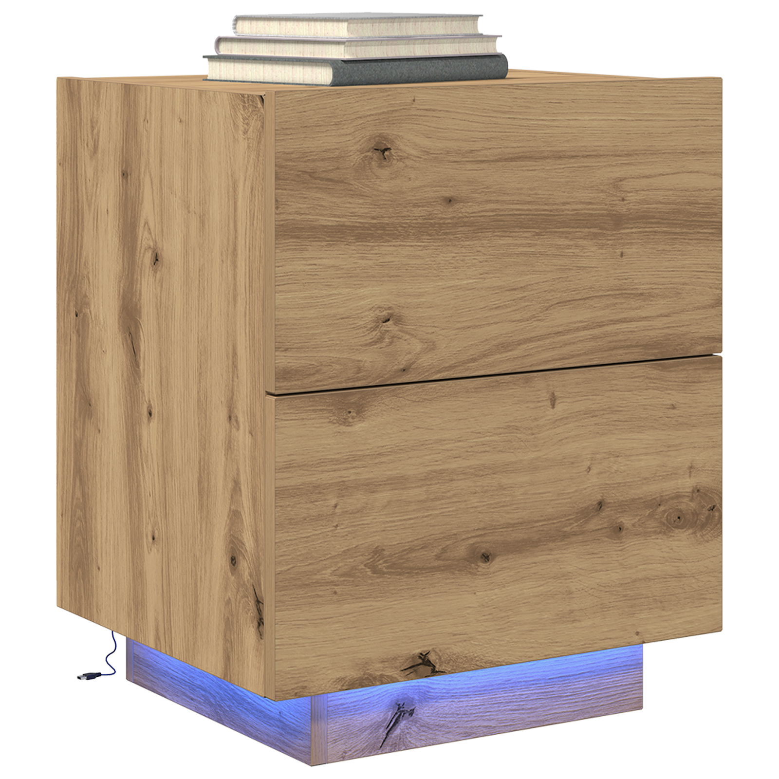 Bedside Cabinets with LED Lights 2 pcs Artisan Oak 45x40x55 cm - Image 3