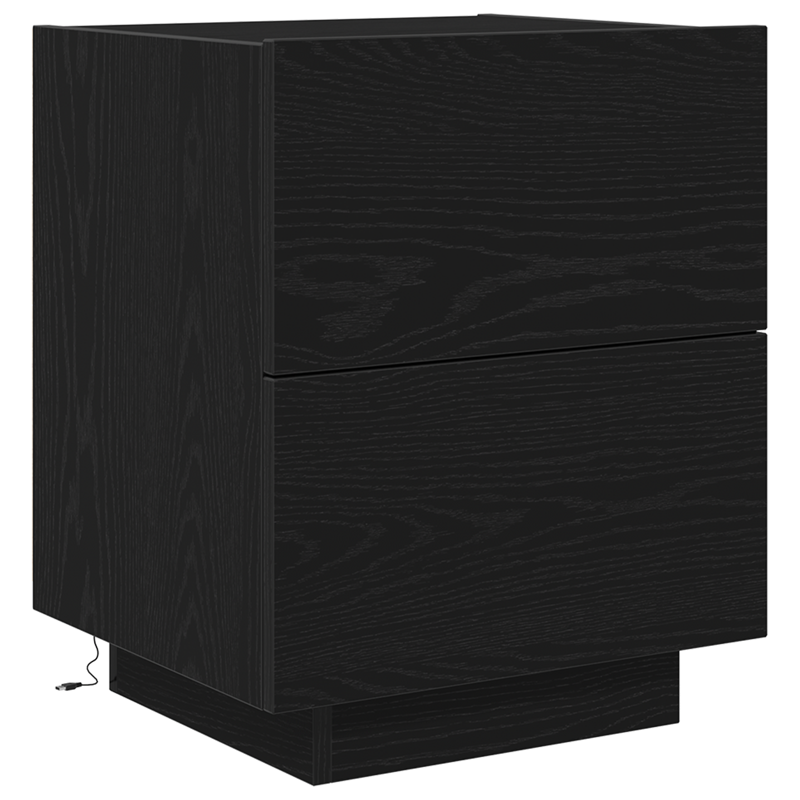 Bedside Cabinets with LED Lights 2 pcs Black Oak 45x40x55 cm - Image 7