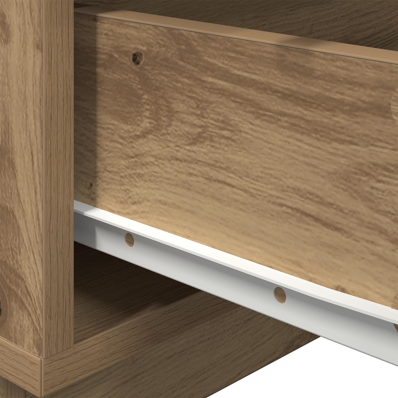 Bedside Cabinet with LED Lights Artisan Oak 100x36x49 cm - Image 9