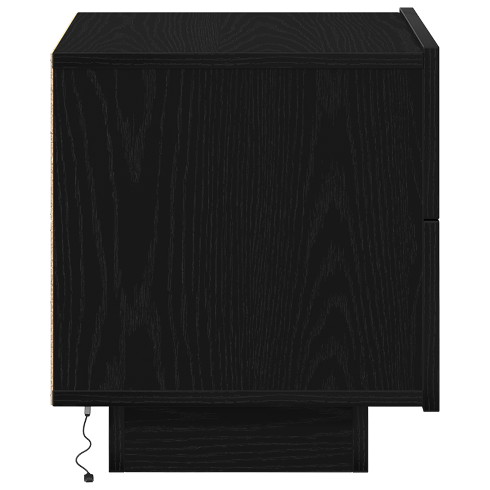 Bedside Cabinet with LED Lights Black Oak 100x36x49 cm - Image 7