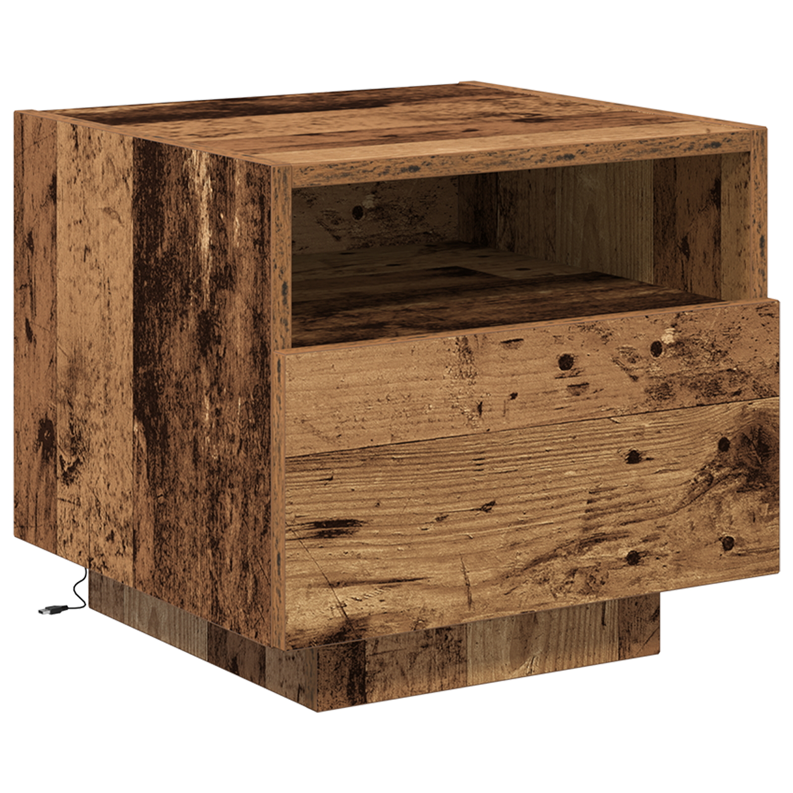 Bedside Cabinets with LED Lights 2 pcs Old Wood 40x39x37 cm - Image 6