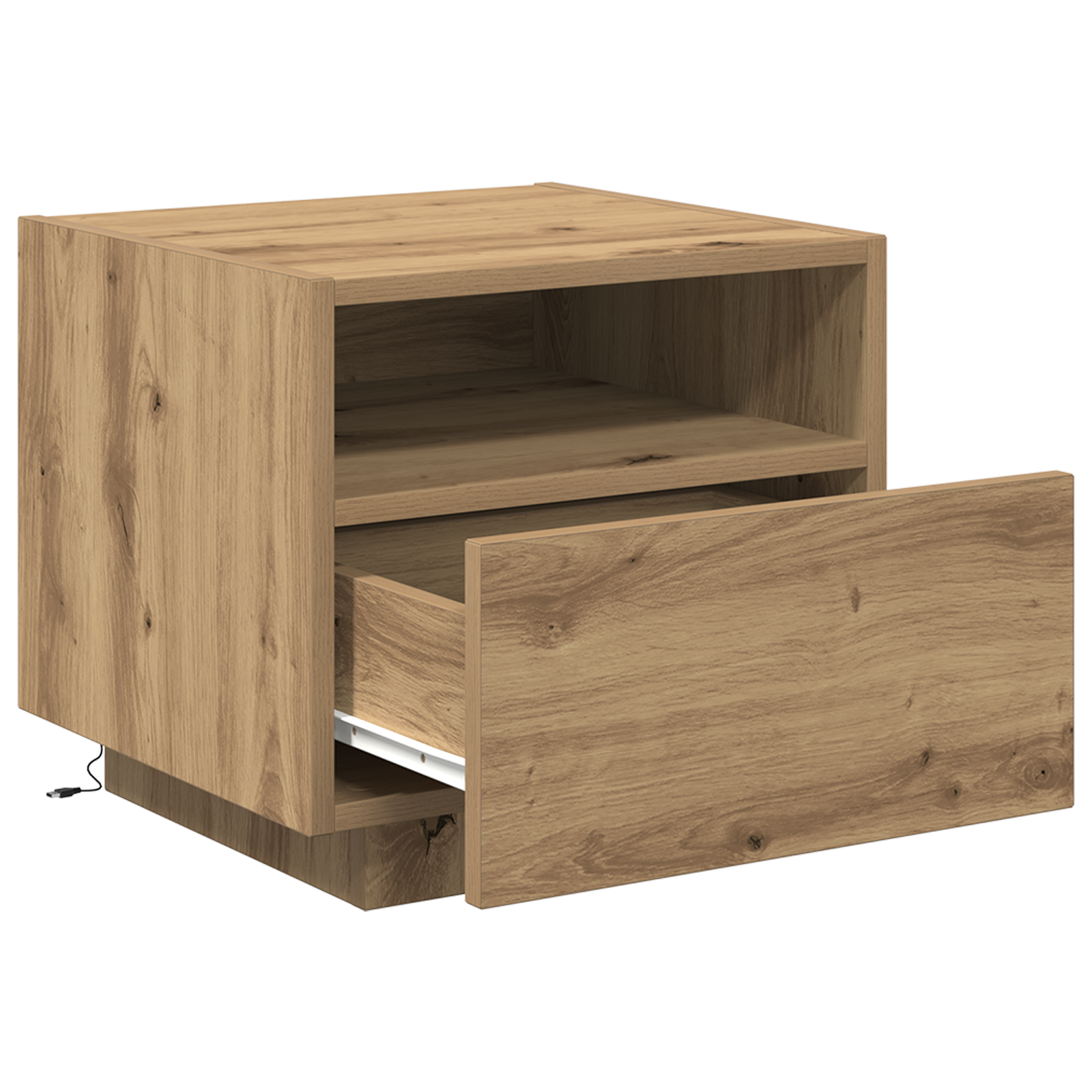 Bedside Cabinet with LED Lights Artisan Oak 40x39x37 cm - Image 5