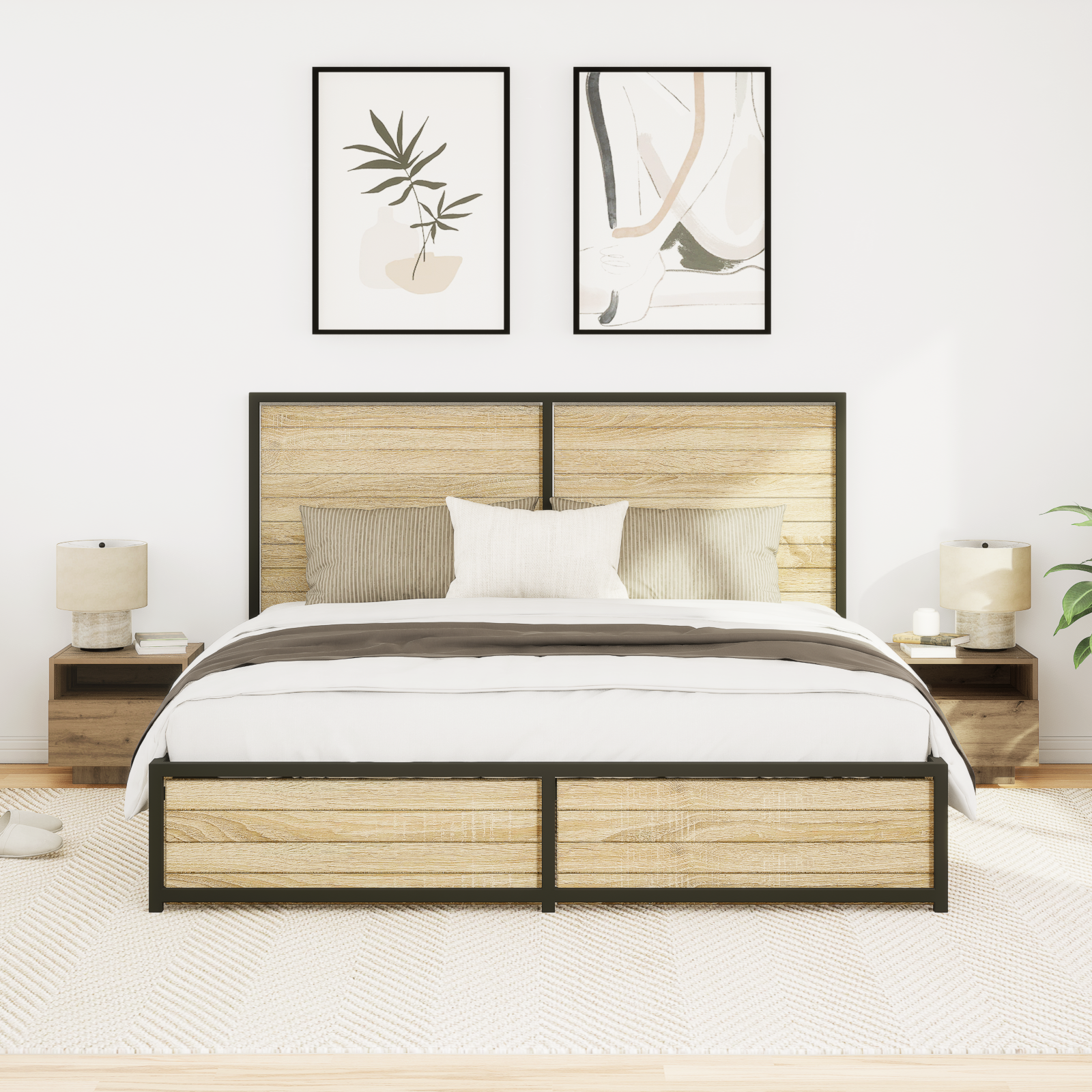 Bedside Cabinets with LED Lights 2 pcs Artisan Oak 40x39x37 cm - Image 5