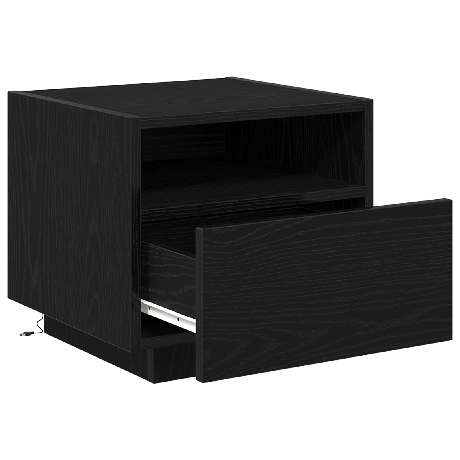 Bedside Cabinets with LED Lights 2 pcs Black Oak 40x39x37 cm - Image 7