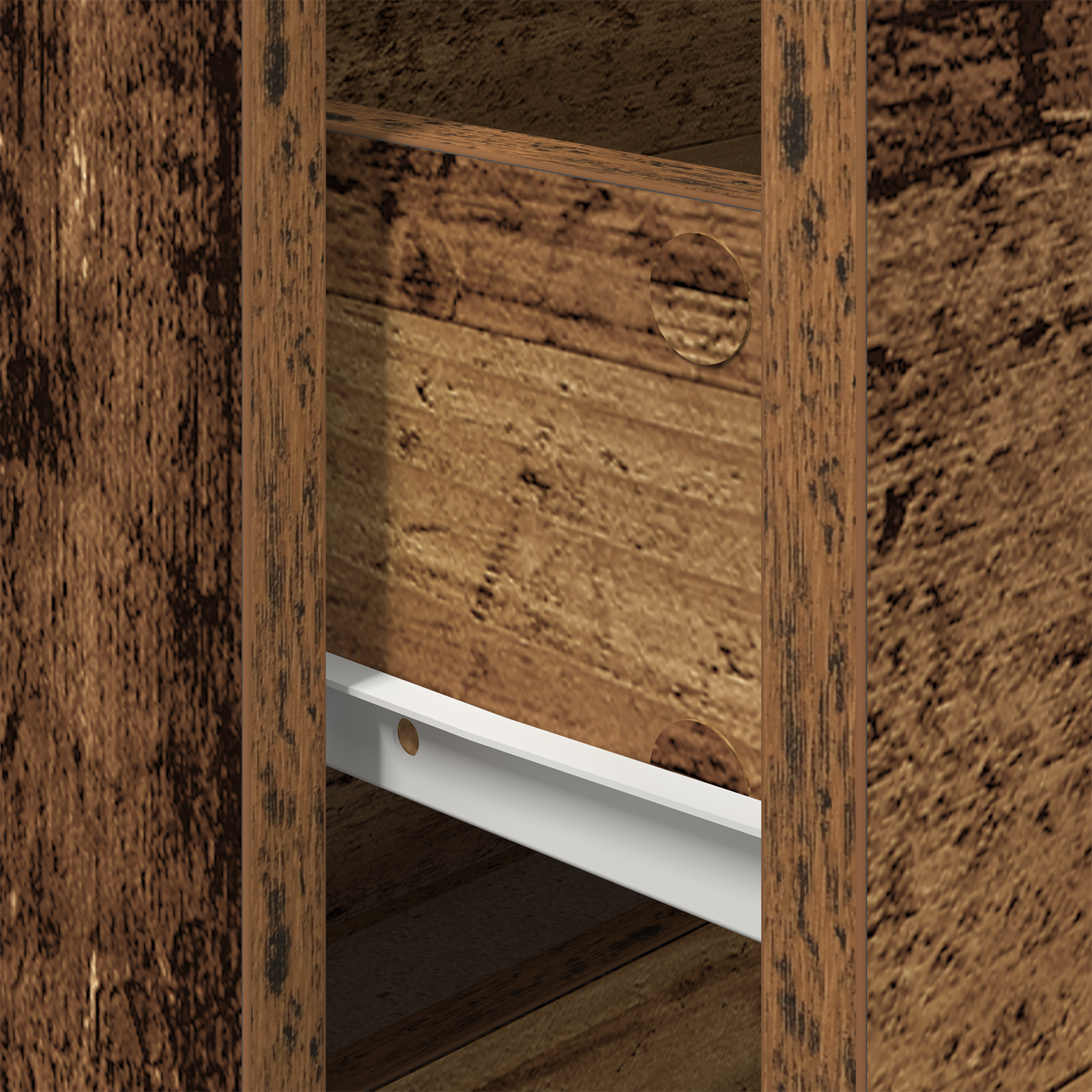 Bedside Cabinet with LED Wall-Mounted Old Wood 50x39x41 cm - Image 10