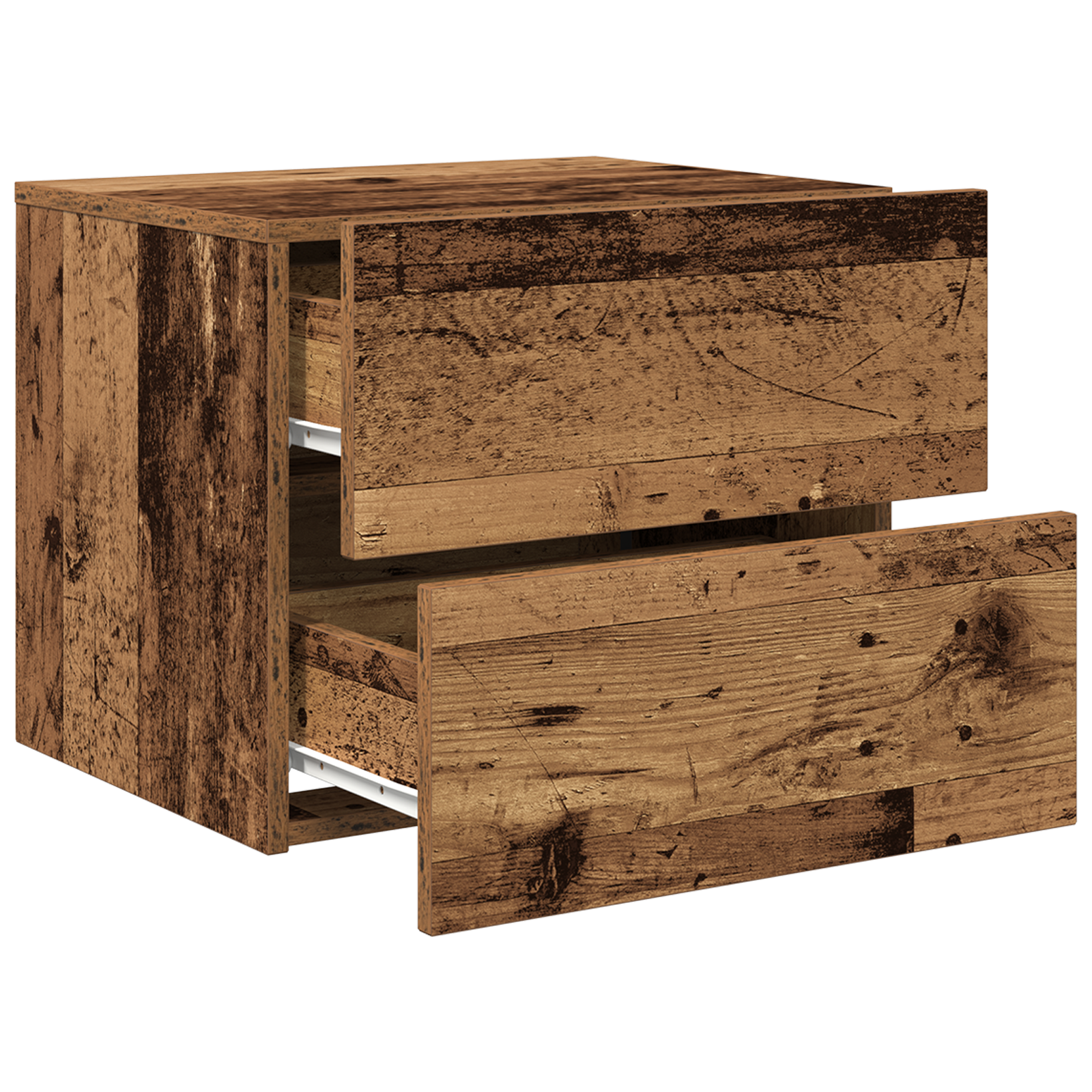 Bedside Cabinet with LED Wall-Mounted Old Wood 50x39x41 cm - Image 5
