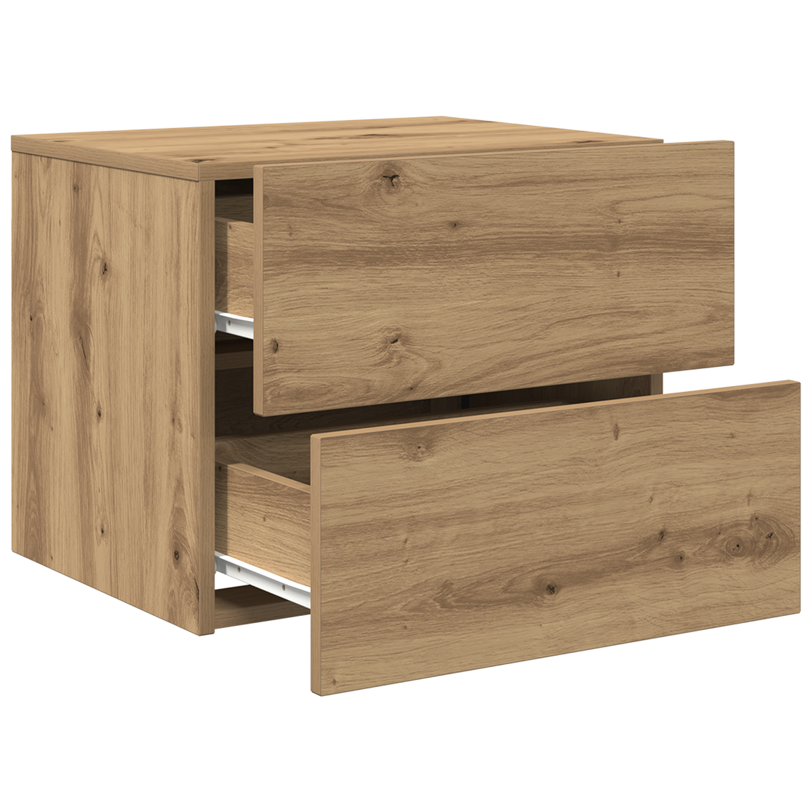 Bedside Cabinets with LED Lights Wall-Mounted 2 pcs Artisan Oak - Image 6