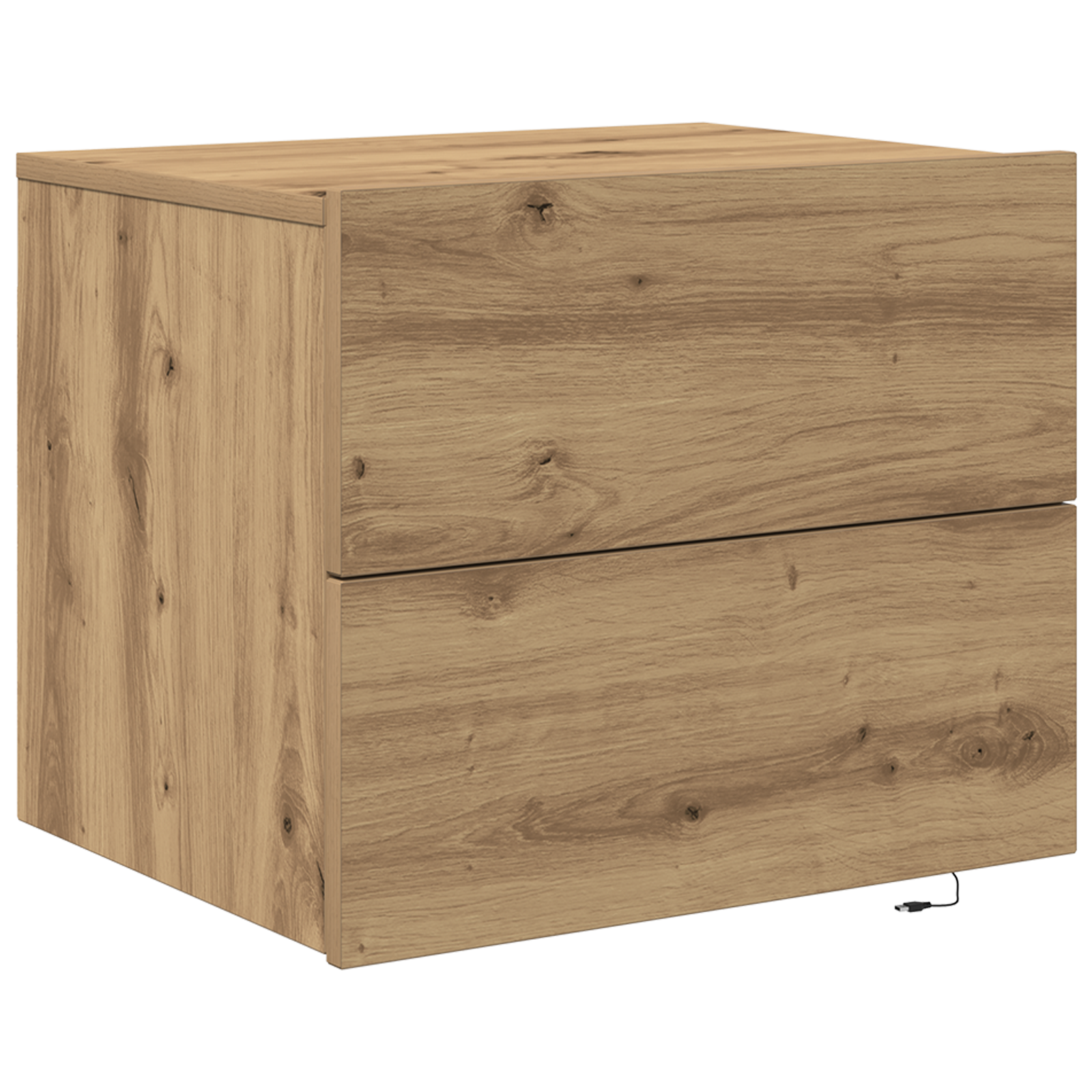 Bedside Cabinets with LED Lights Wall-Mounted 2 pcs Artisan Oak - Image 7