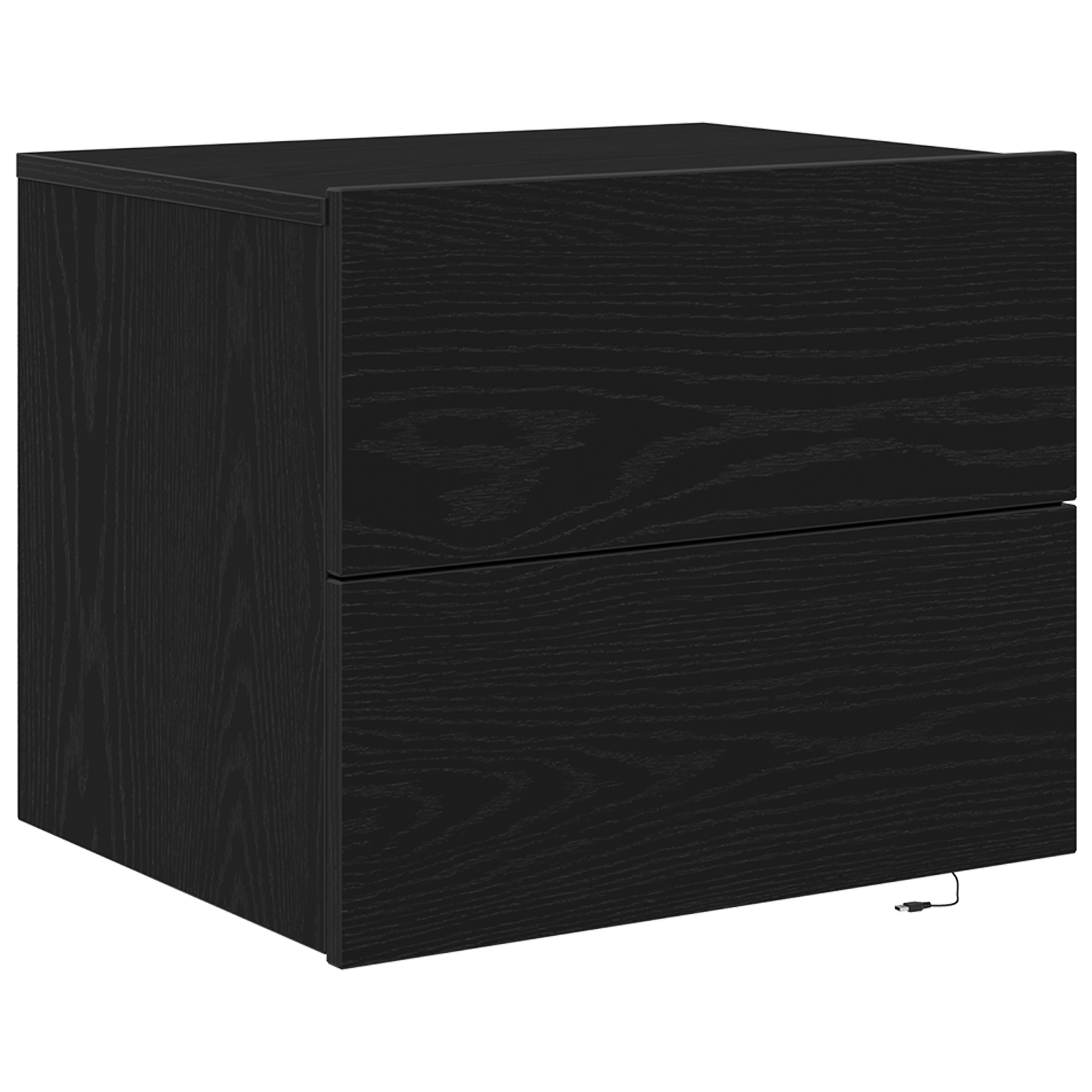 Bedside Cabinet with LED Wall-Mounted Black Oak 50x39x41 cm - Image 2