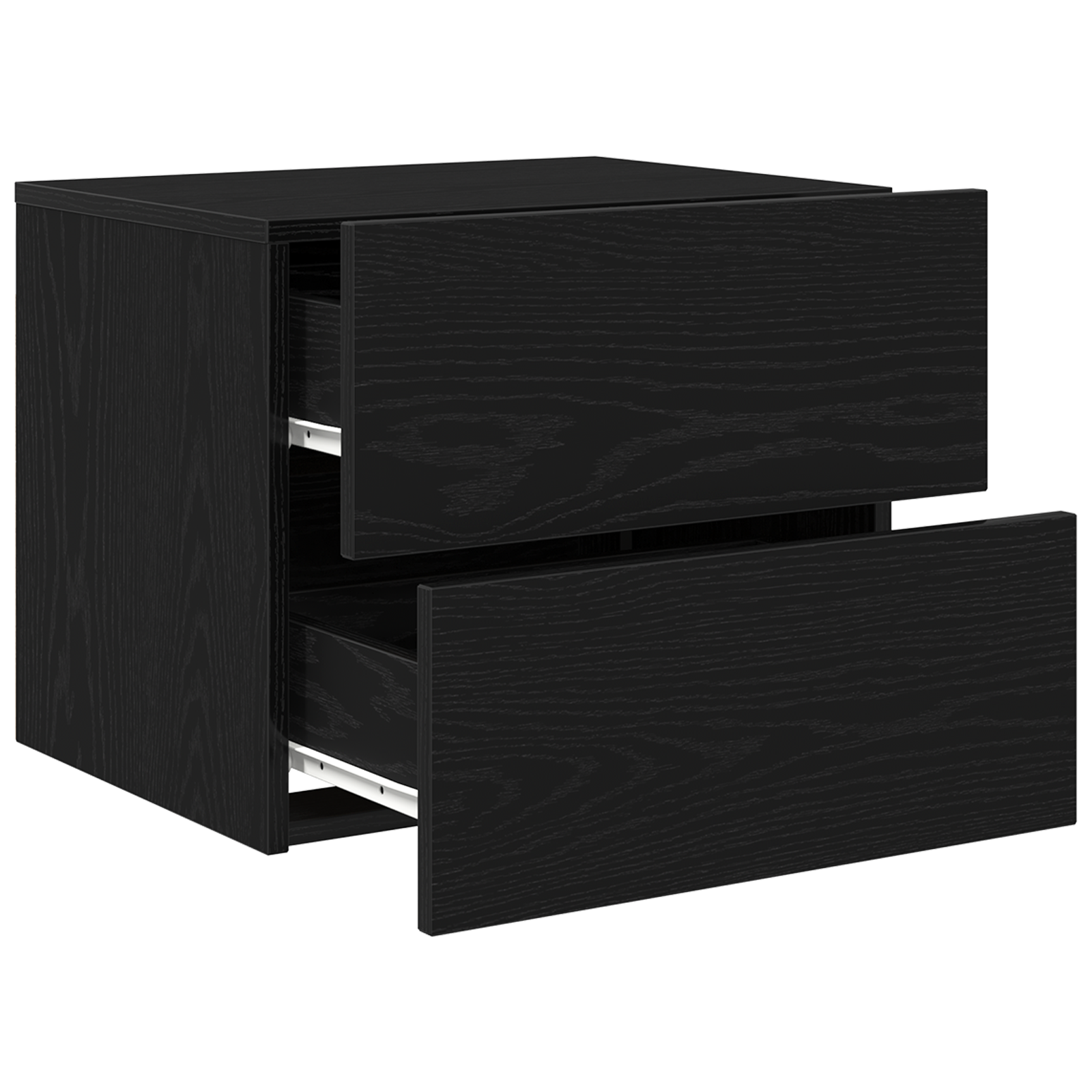 Bedside Cabinet with LED Wall-Mounted Black Oak 50x39x41 cm - Image 5