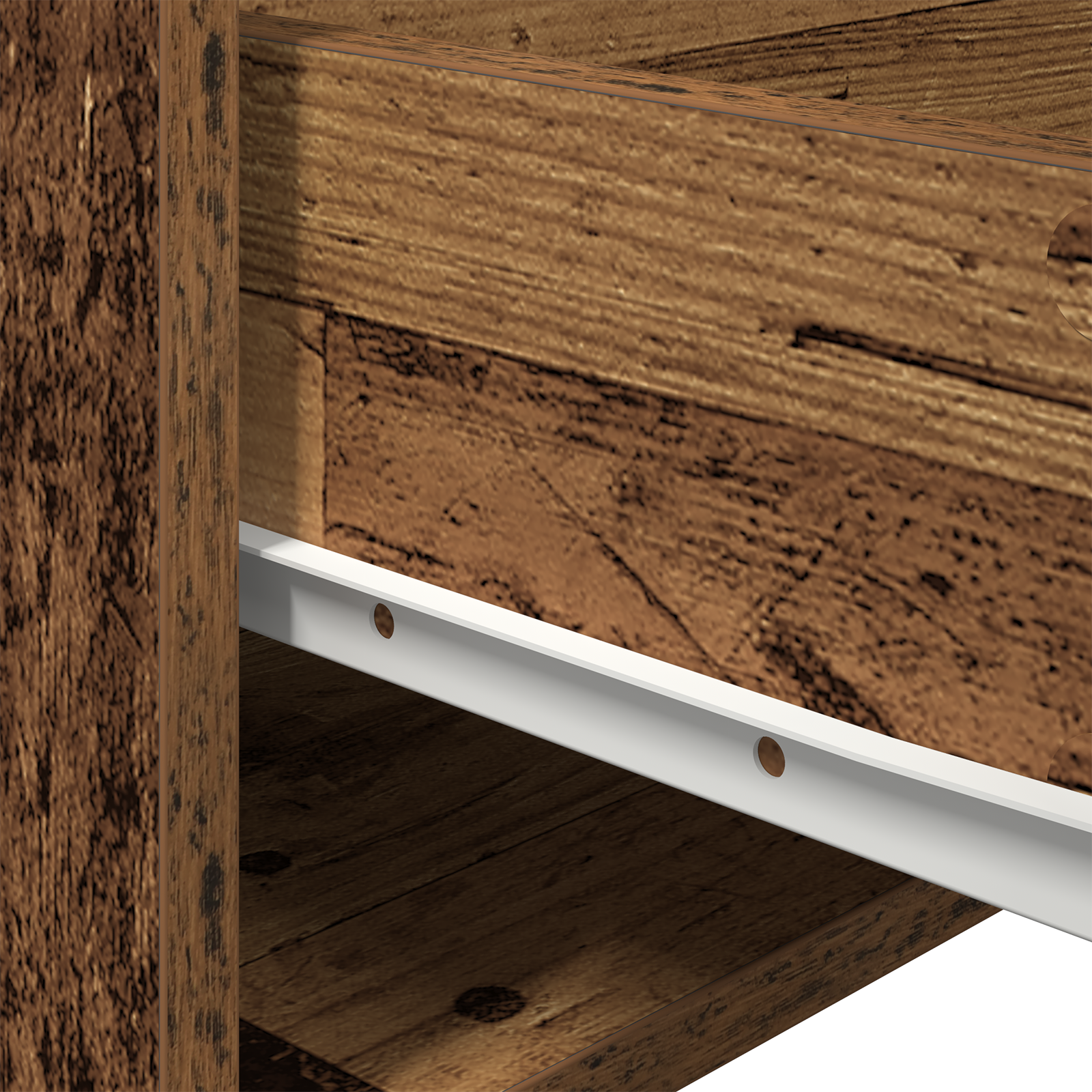 Bedside Cabinet with LED Wall-Mounted Old Wood 50x36x30 cm - Image 9