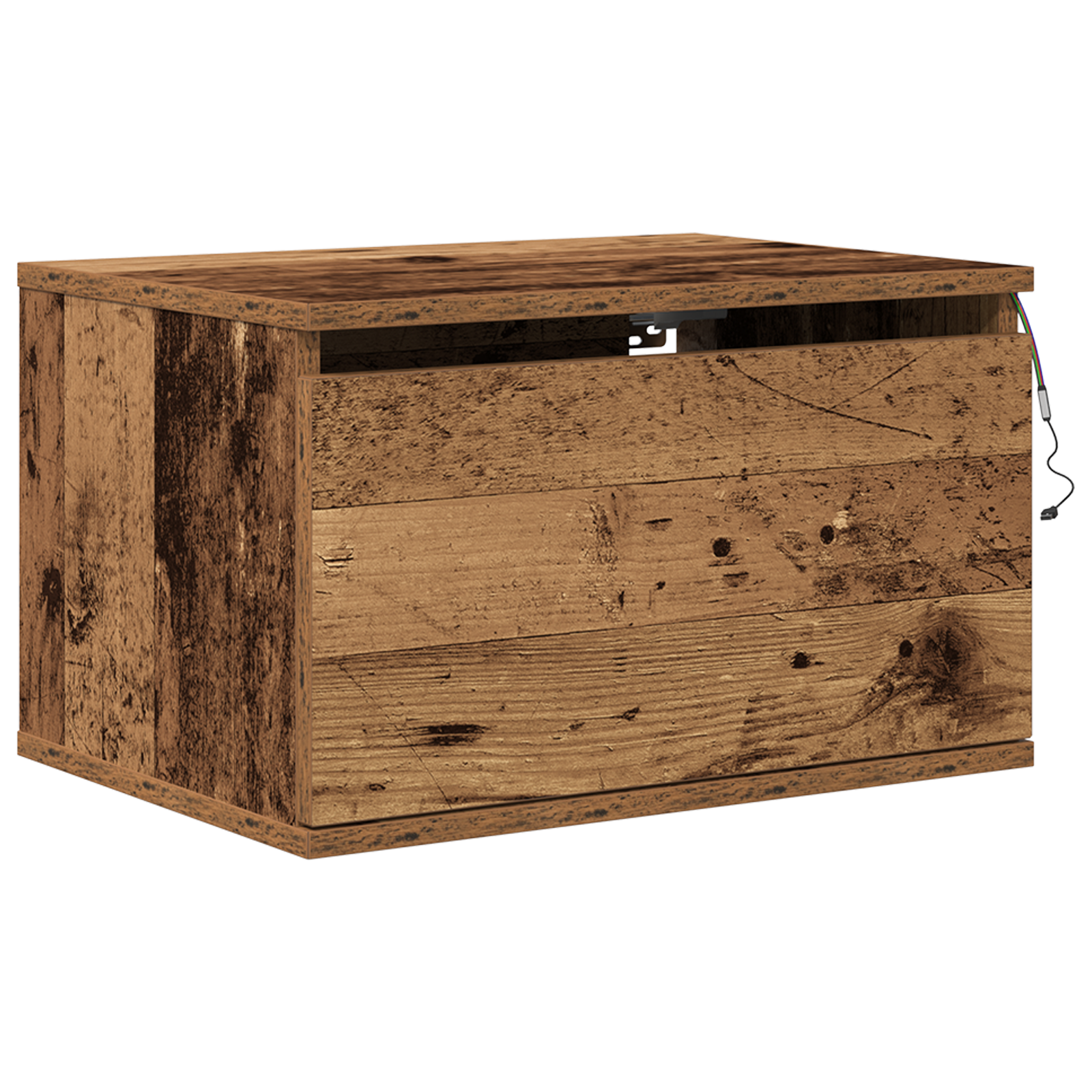 Bedside Cabinets with LED Lights 2 pcs Wall-Mounted Old Wood - Image 6