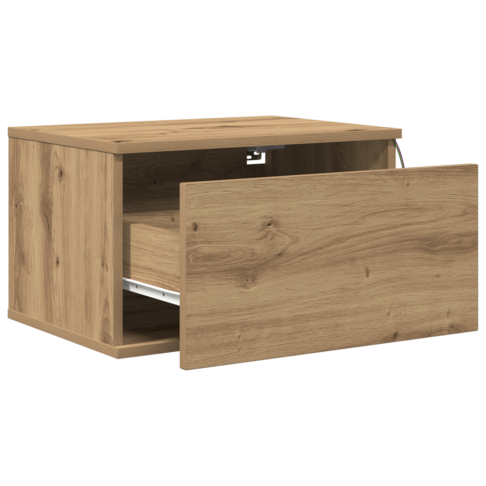 Bedside Cabinet with LED Wall-Mounted Artisan Oak 50x36x30 cm - Image 5