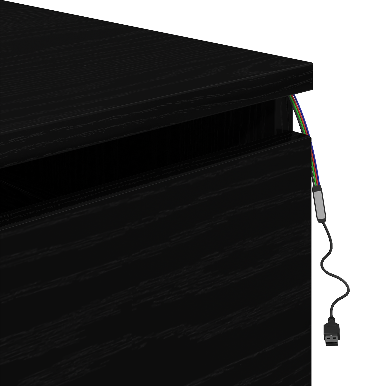 Bedside Cabinet with LED Wall-Mounted Black Oak 50x36x30 cm - Image 11