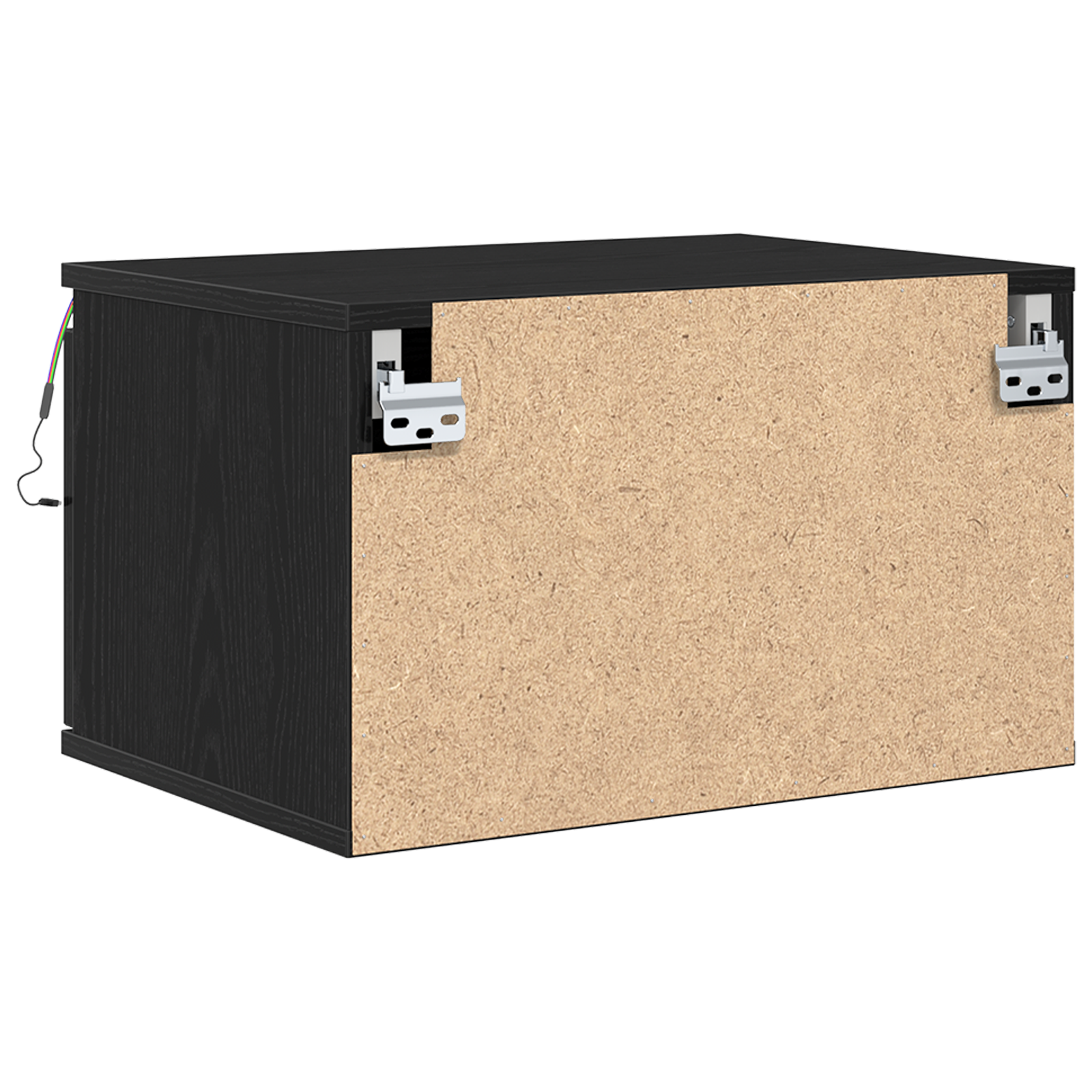 Bedside Cabinet with LED Wall-Mounted Black Oak 50x36x30 cm - Image 8