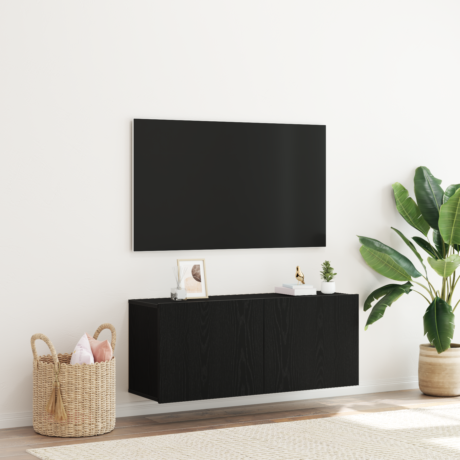 Thumbnail - vidaXL TV-Wandschrank Schwarz Eiche 100x30x41 cm Holzwerkstoff