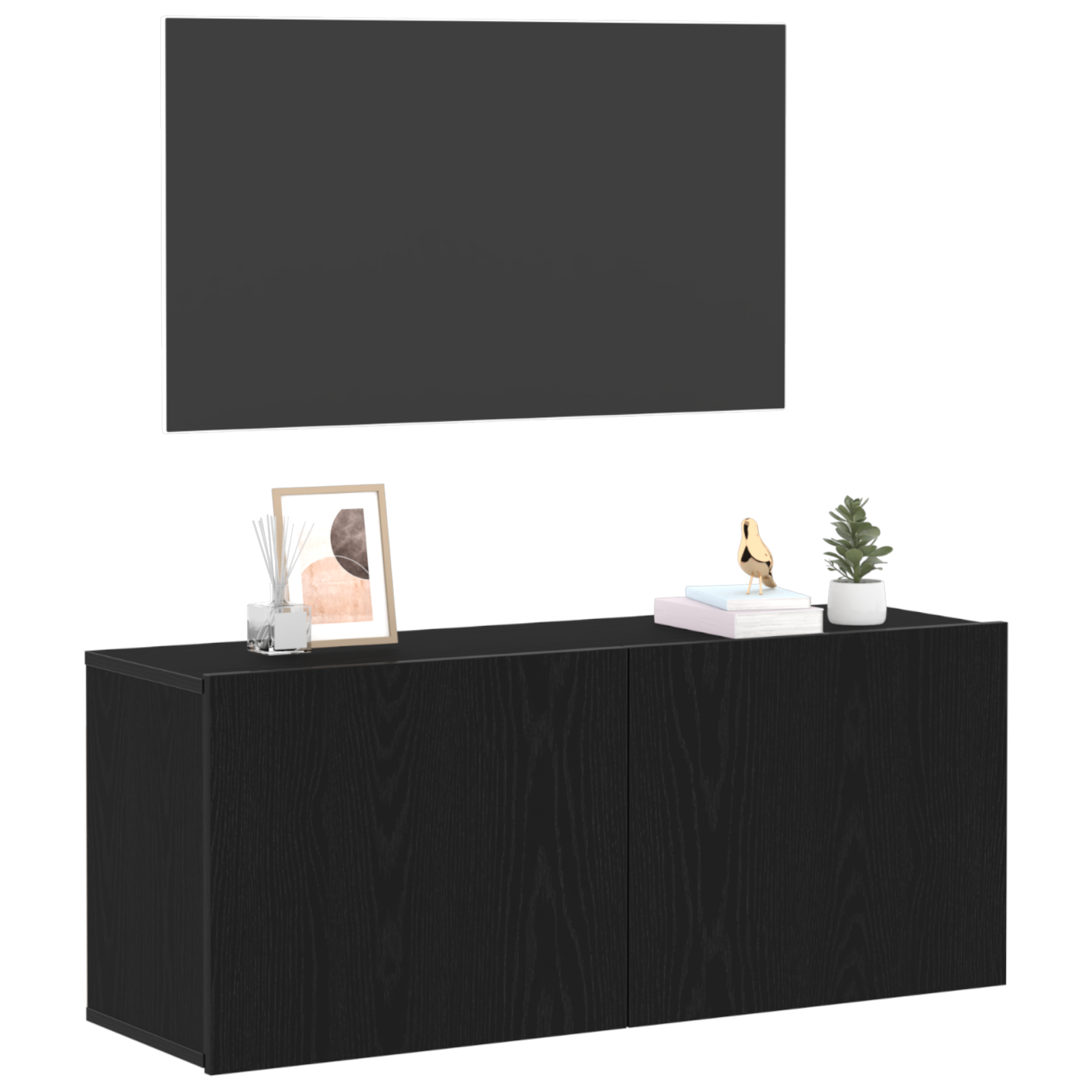 Thumbnail - vidaXL TV-Wandschrank Schwarz Eiche 100x30x41 cm Holzwerkstoff