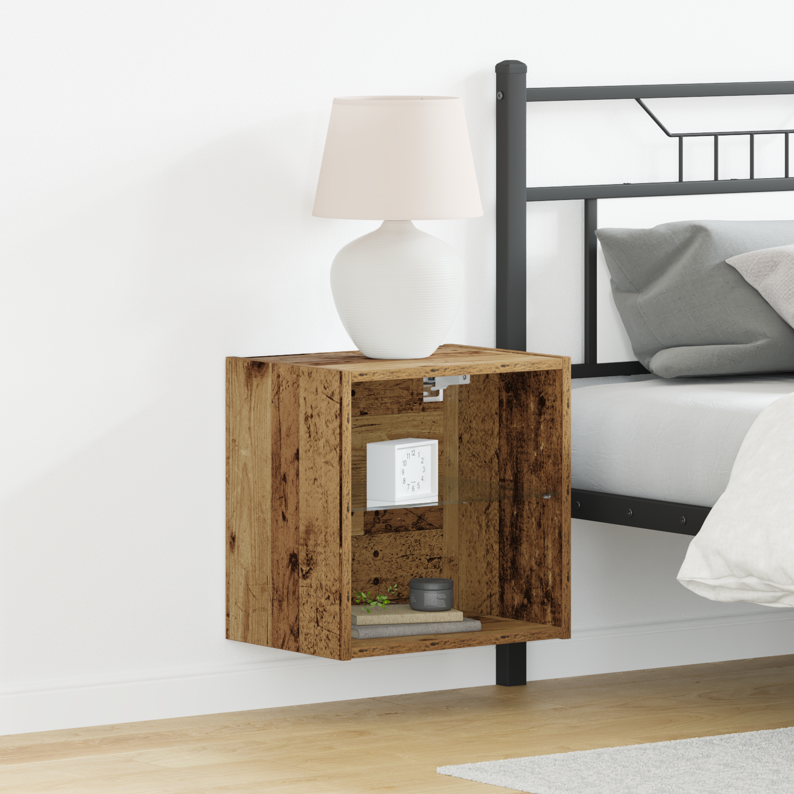 Floating Shelf Old Wood 40x28,5x40 cm Engineered Wood