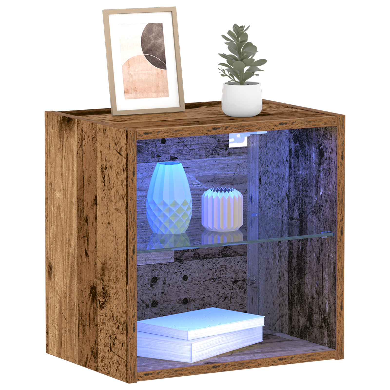 Thumbnail - vidaXL Schweberegal Altholz 40x28,5x40 cm Holzwerkstoff