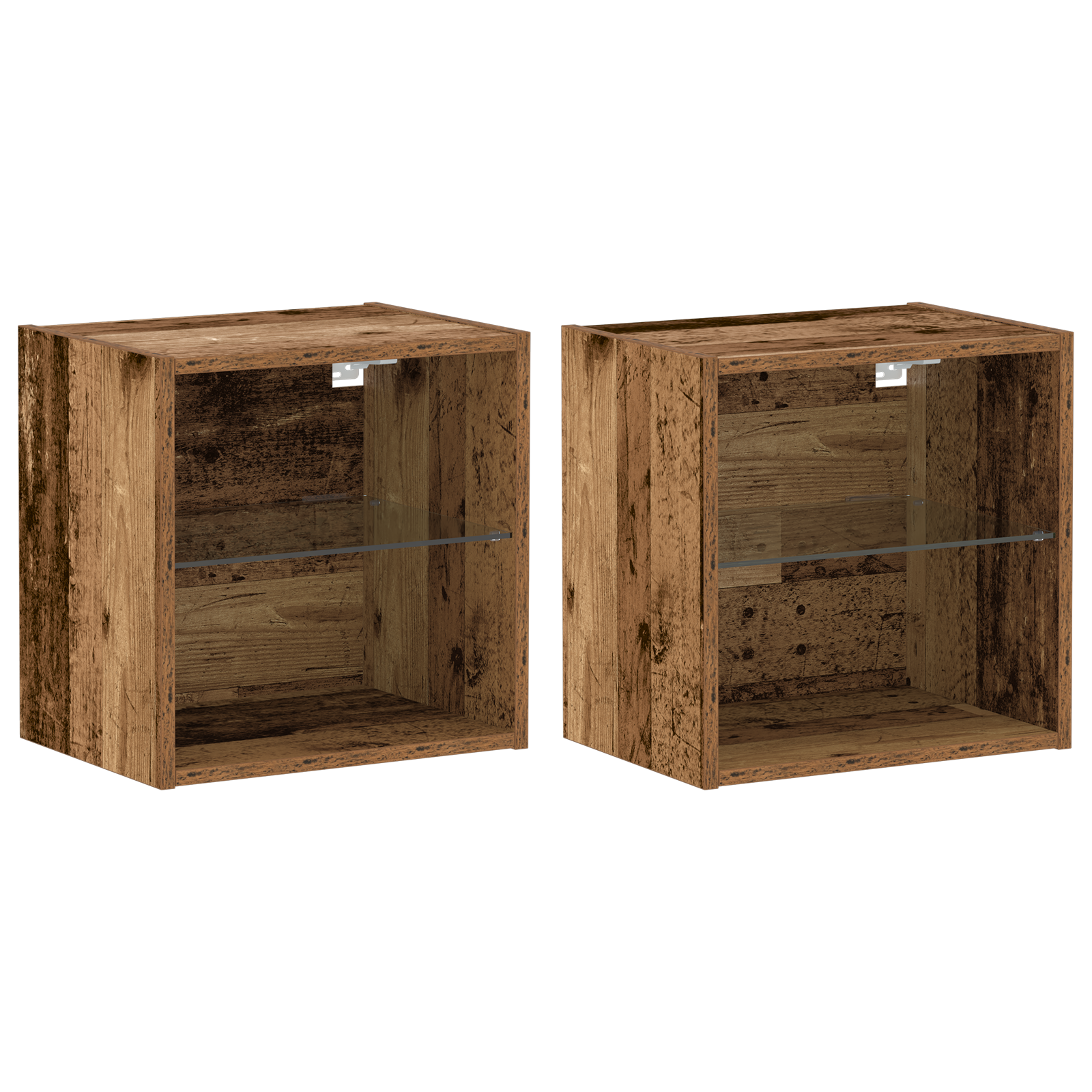 Floating Shelf 2 pcs Old Wood 40x28,5x40 cm Engineered Wood - Image 2