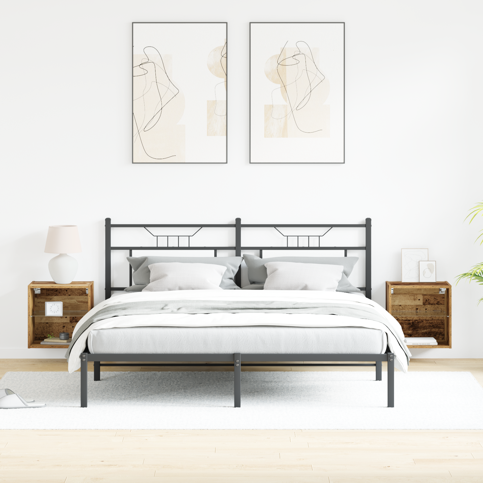 Floating Shelf 2 pcs Old Wood 40x28,5x40 cm Engineered Wood - Image 5