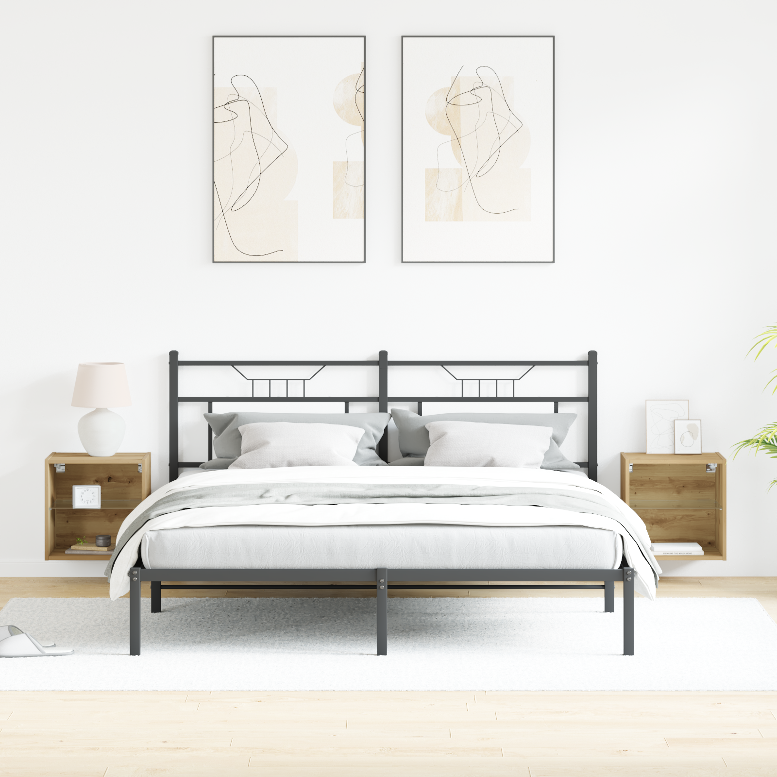 Floating Shelf 2 pcs Artisan Oak 40x28.5x40 cm Engineered Wood - Image 5