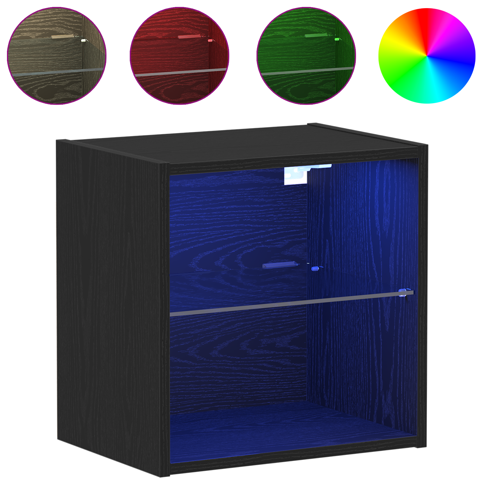 Floating Shelf Black Oak 40x28,5x40 cm Engineered Wood - Image 4