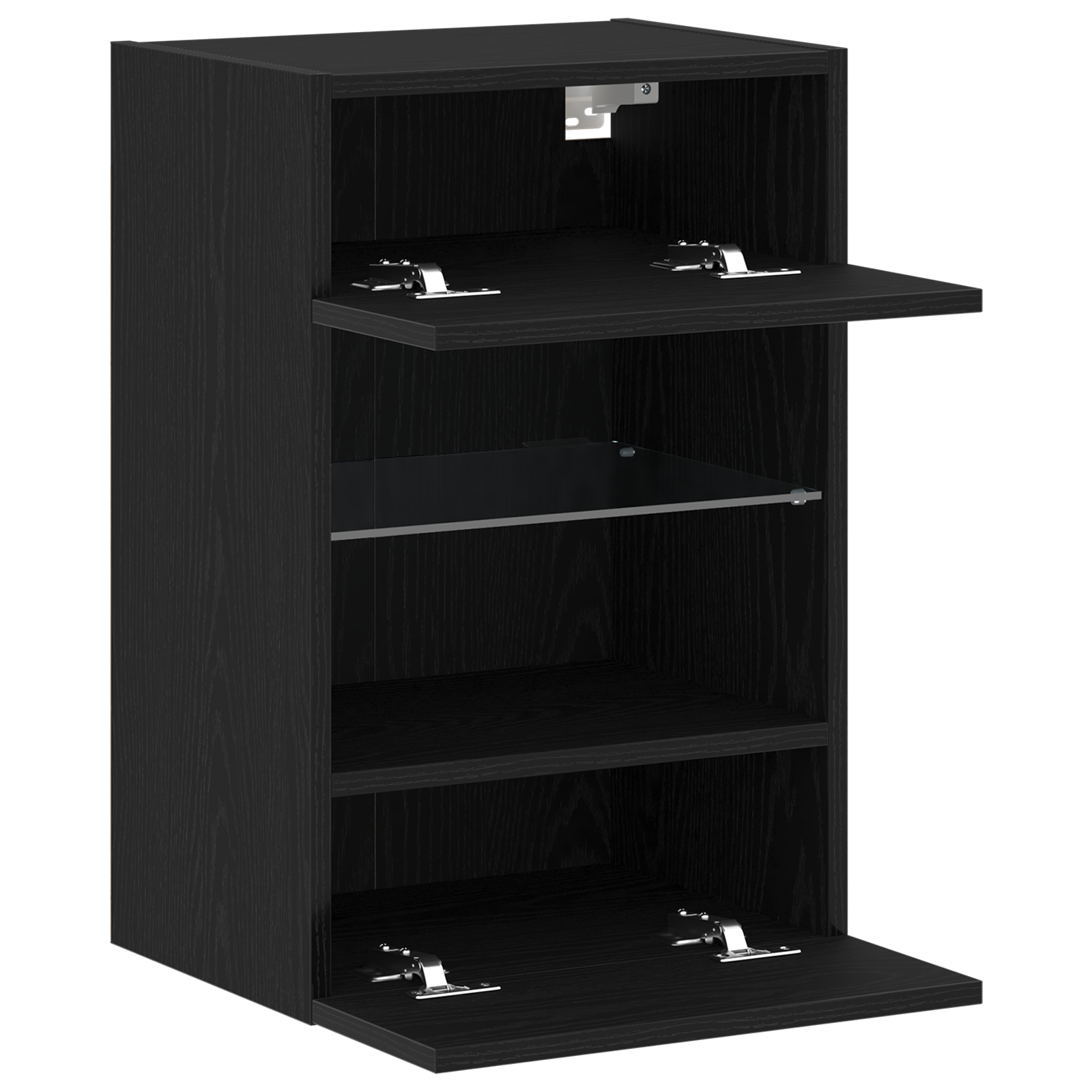 LED TV Cabinet 2 pcs Black Oak 40x30x60,5cm cm Engineered Wood - Image 7