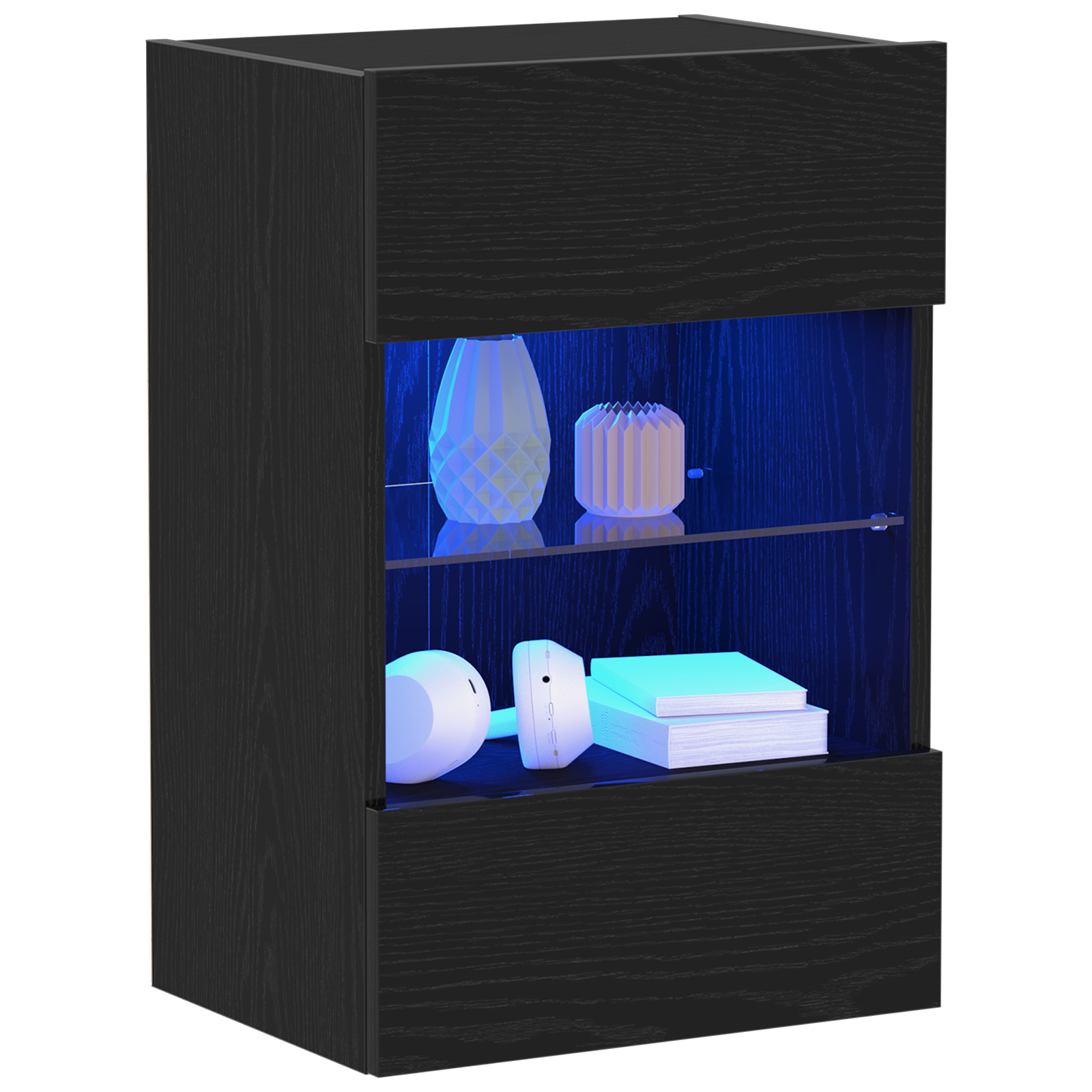 LED TV Cabinet 2 pcs Black Oak 40x30x60,5cm cm Engineered Wood - Image 3