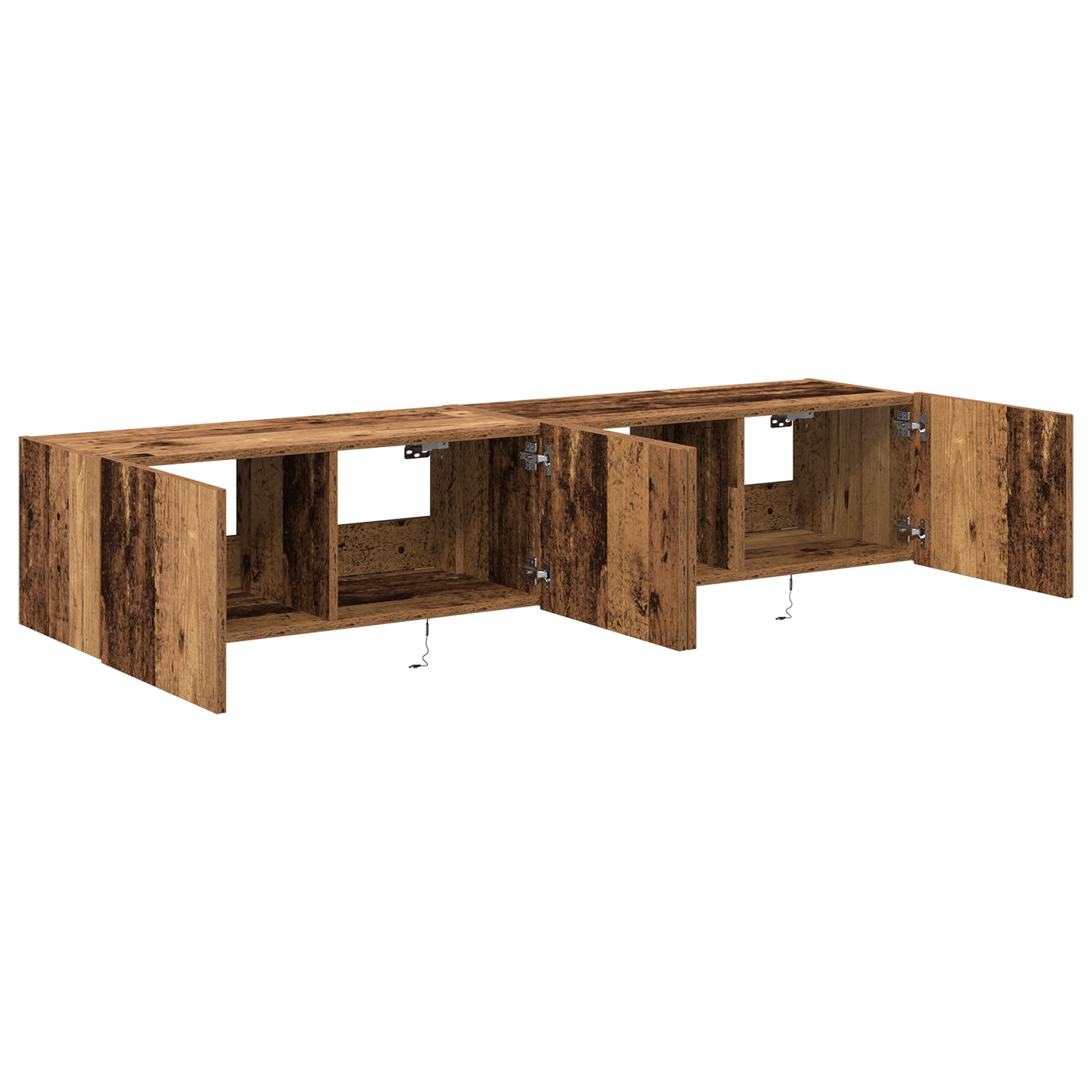 Cabinetes de TV com luzes LED 2 pcs Madeira Antiga 80x35x31 cm - Image 7