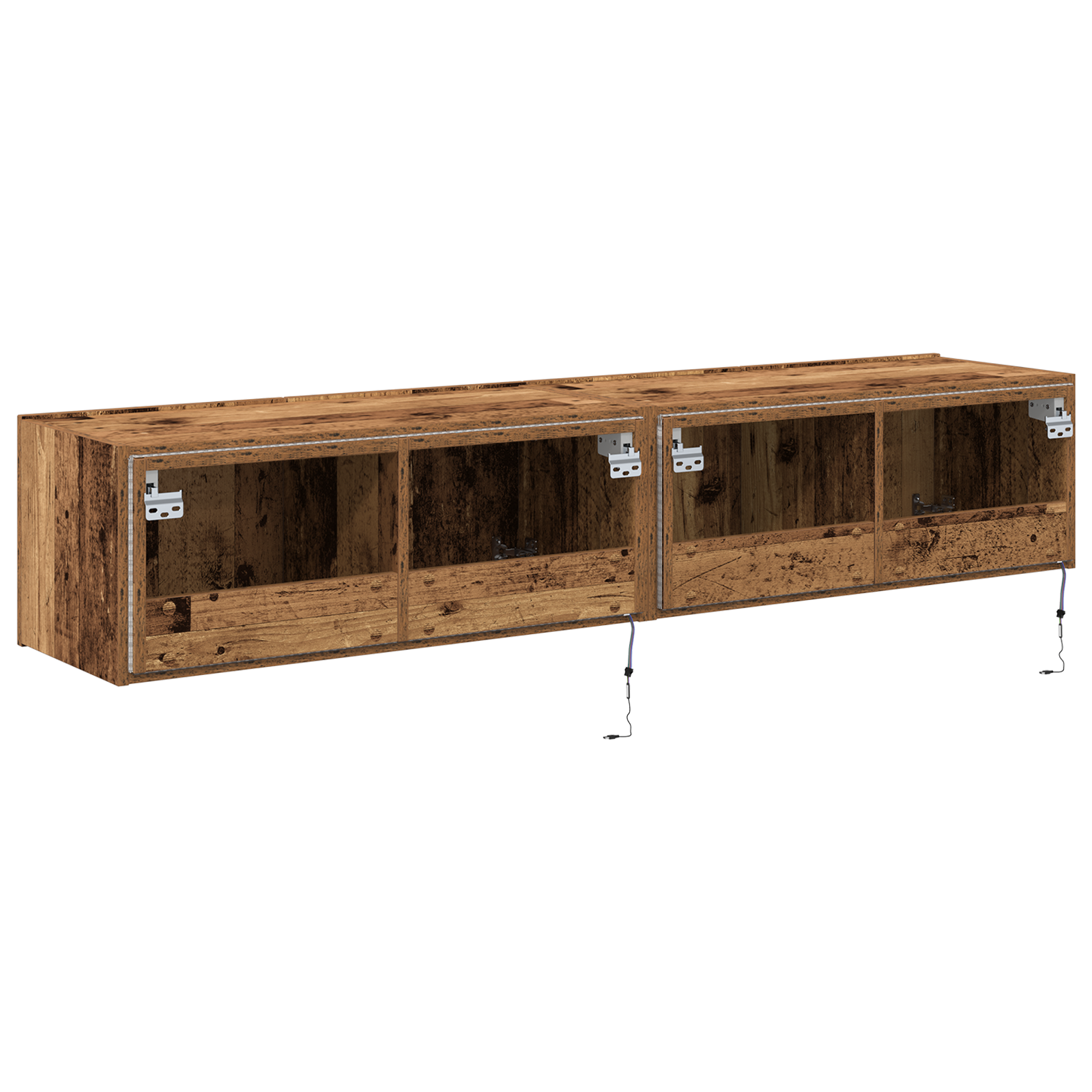 Cabinetes de TV com luzes LED 2 pcs Madeira Antiga 80x35x31 cm - Image 10