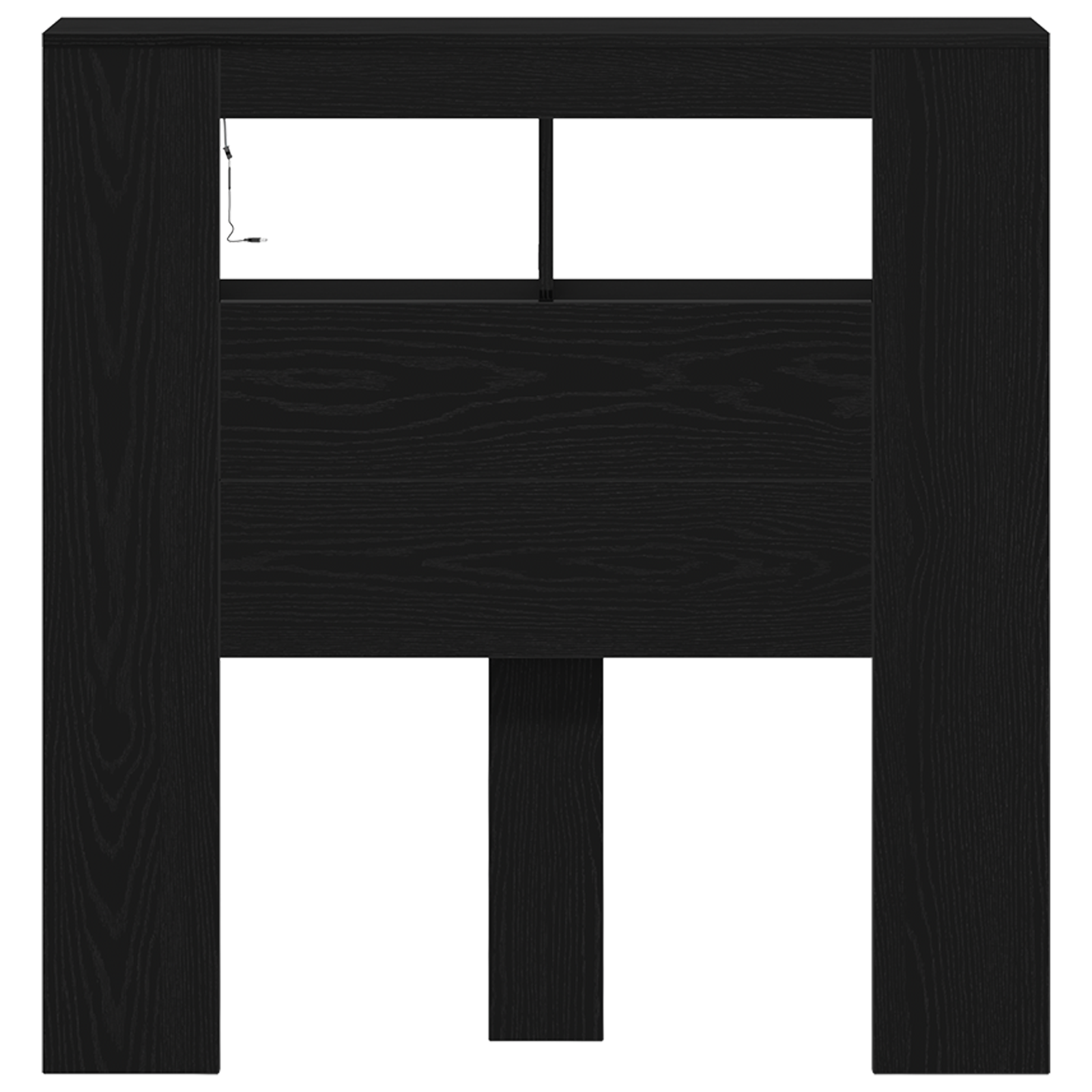 Storage Headboard with LED Lights Black Oak 100x18,5x103,5 cm - Image 6