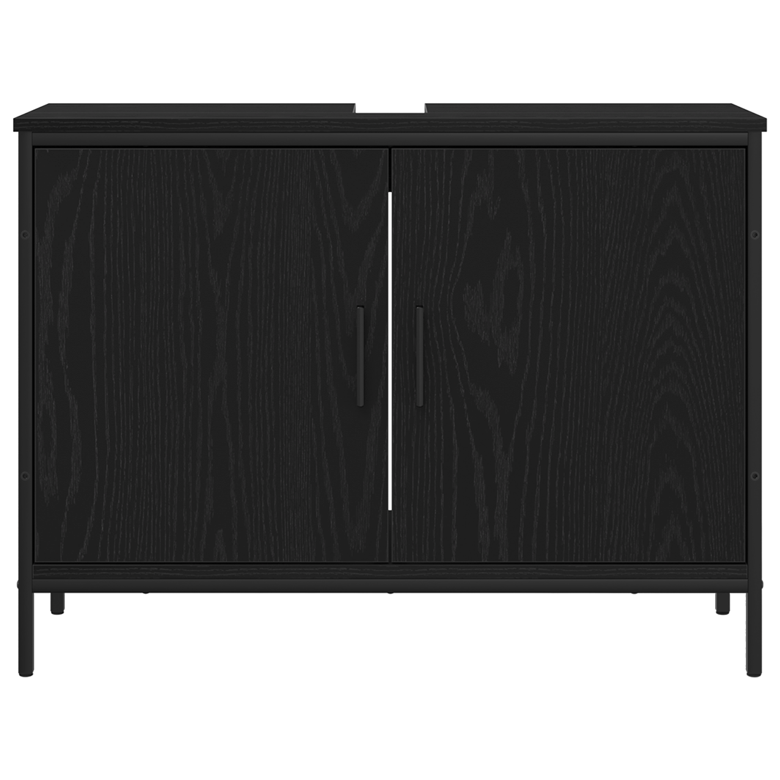Bathroom Sink Cabinet Black Oak 80x30x60 cm Engineered Wood - Image 6