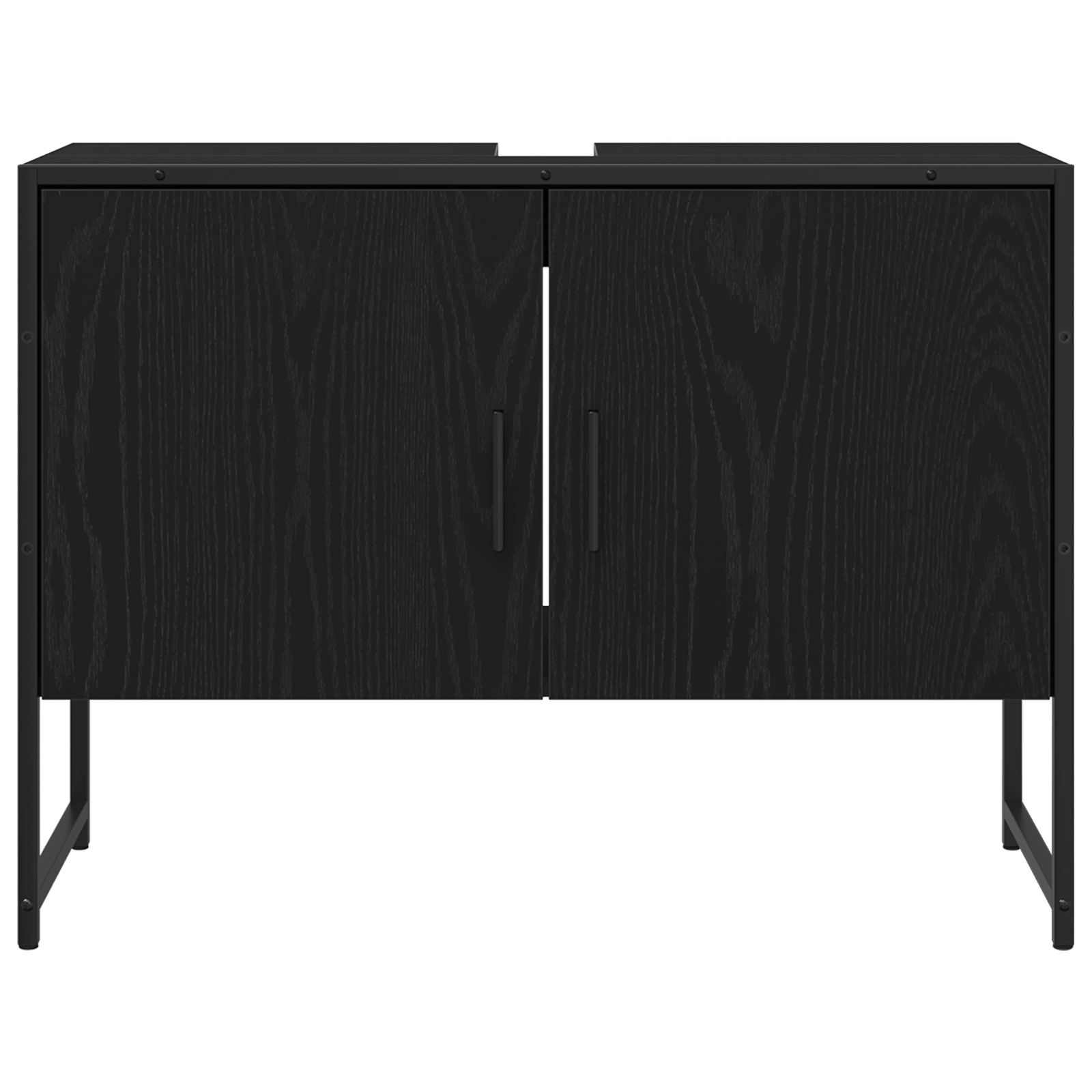 Bathroom Sink Cabinet Black Oak 80x33x60 cm Engineered Wood - Image 6