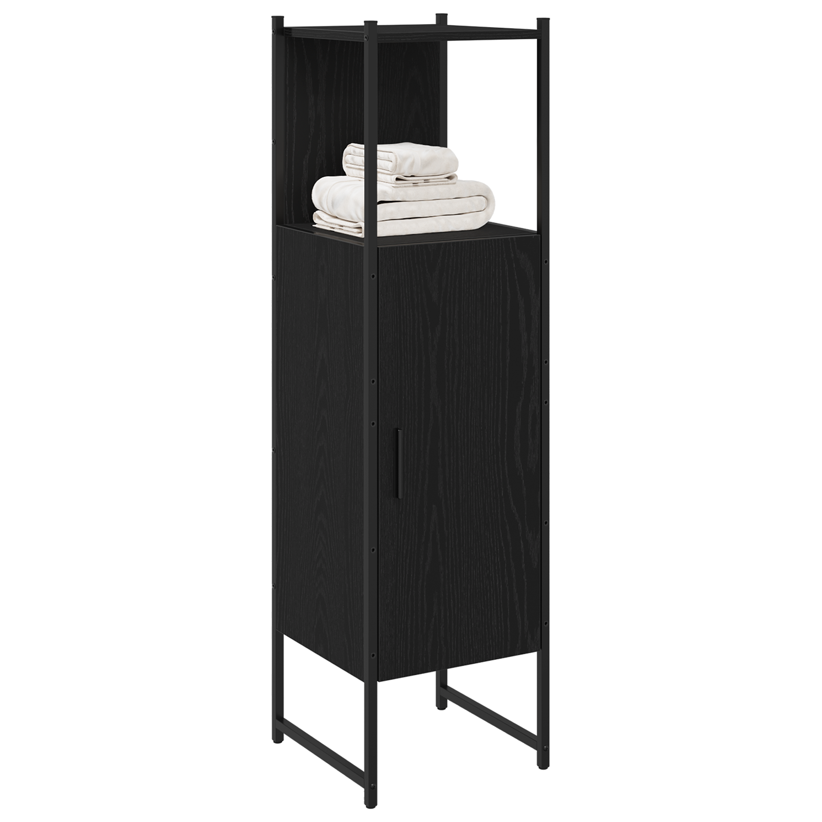 Bathroom Cabinet Black Oak 33x33x120,5 cm Engineered Wood - Image 3