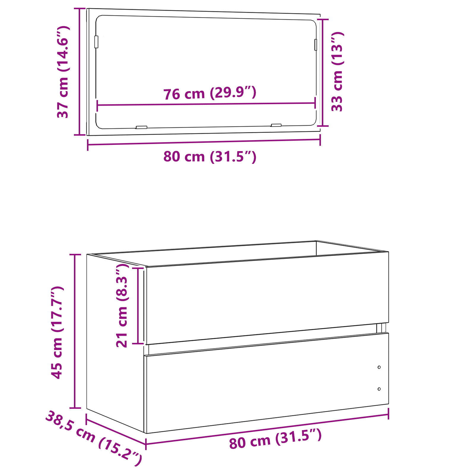 2 Piece Bathroom Furniture Set Black Oak Engineered Wood - Image 11